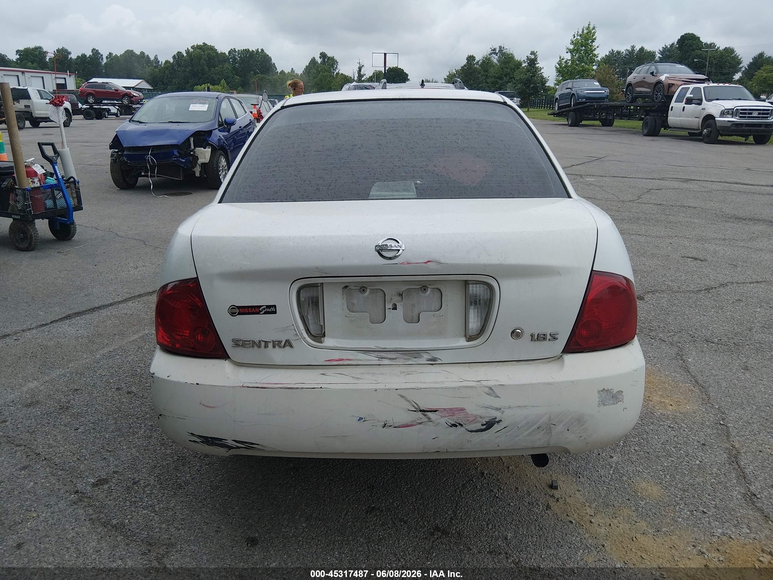 2006 Nissan Sentra 1.8s White vin: 3N1CB51DX6L595377