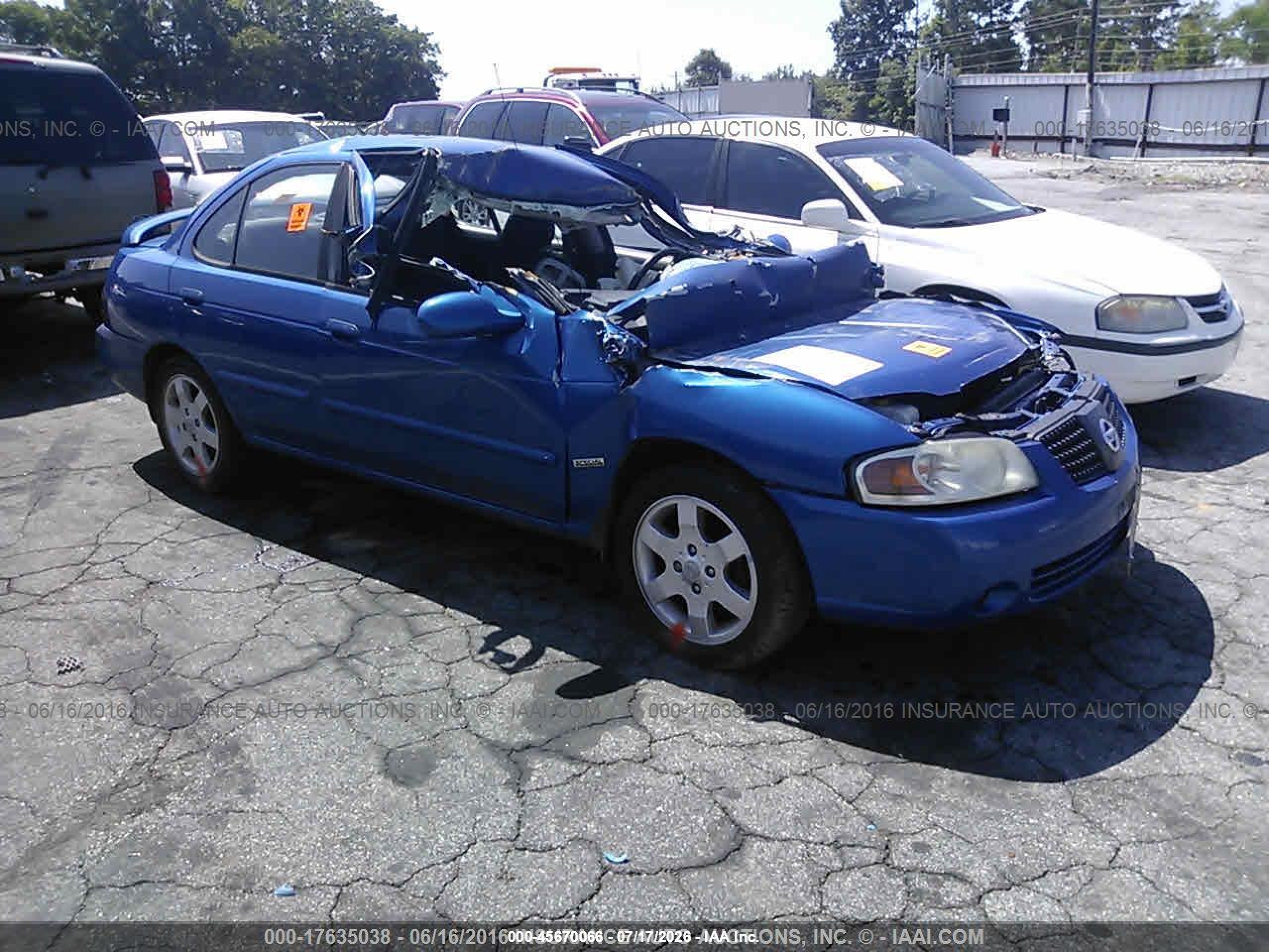 2006 Nissan Sentra 1.8s Blue vin: 3N1CB51DX6L599347
