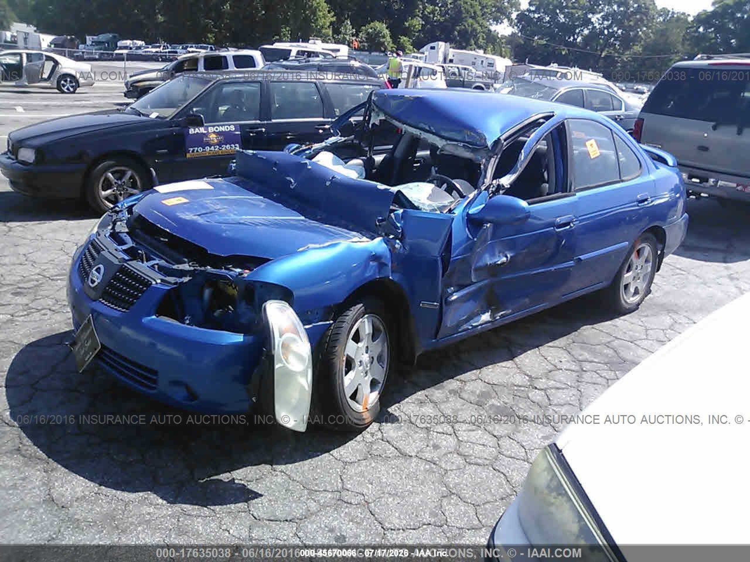 2006 Nissan Sentra 1.8s Blue vin: 3N1CB51DX6L599347