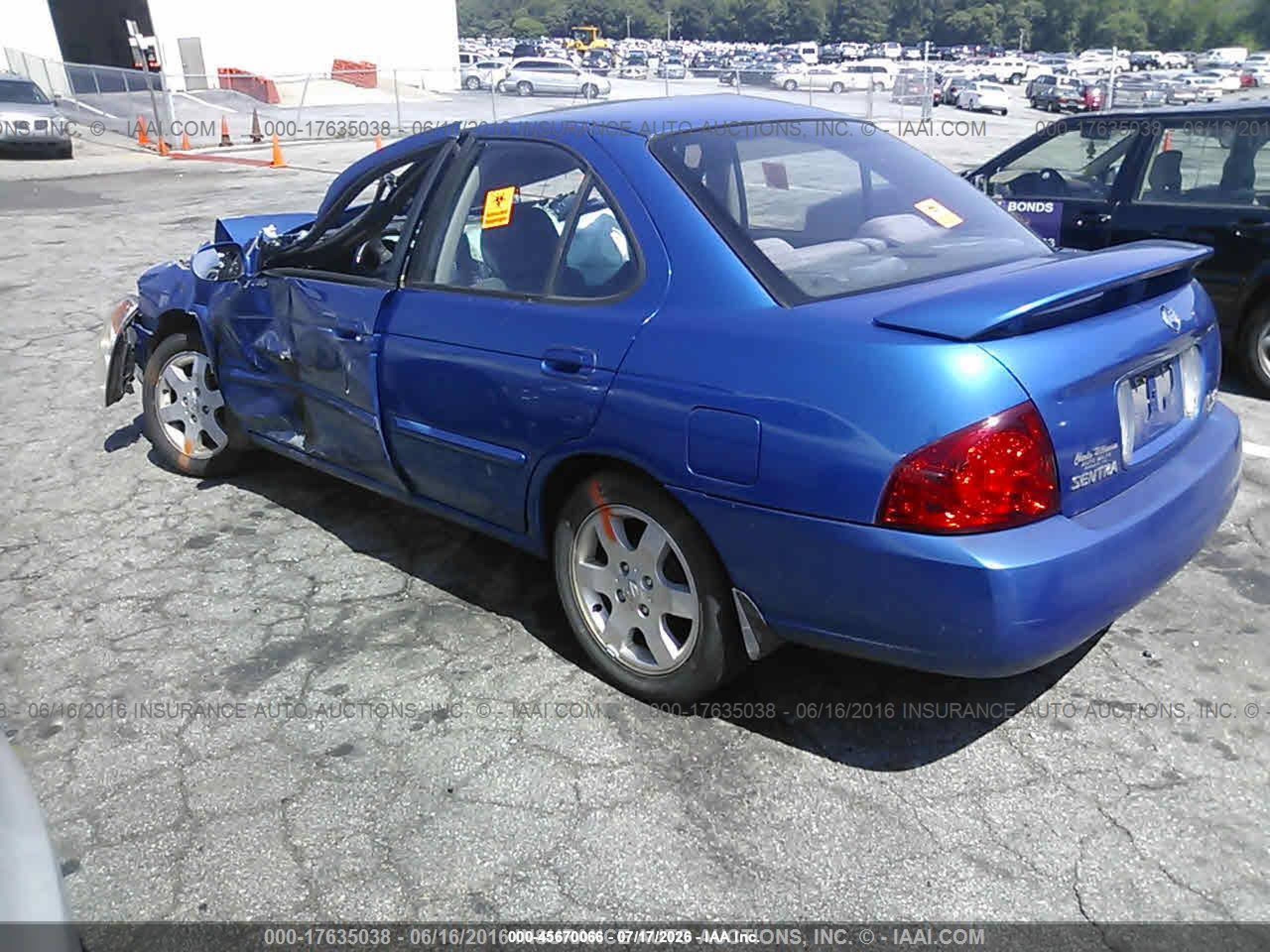 2006 Nissan Sentra 1.8s Blue vin: 3N1CB51DX6L599347