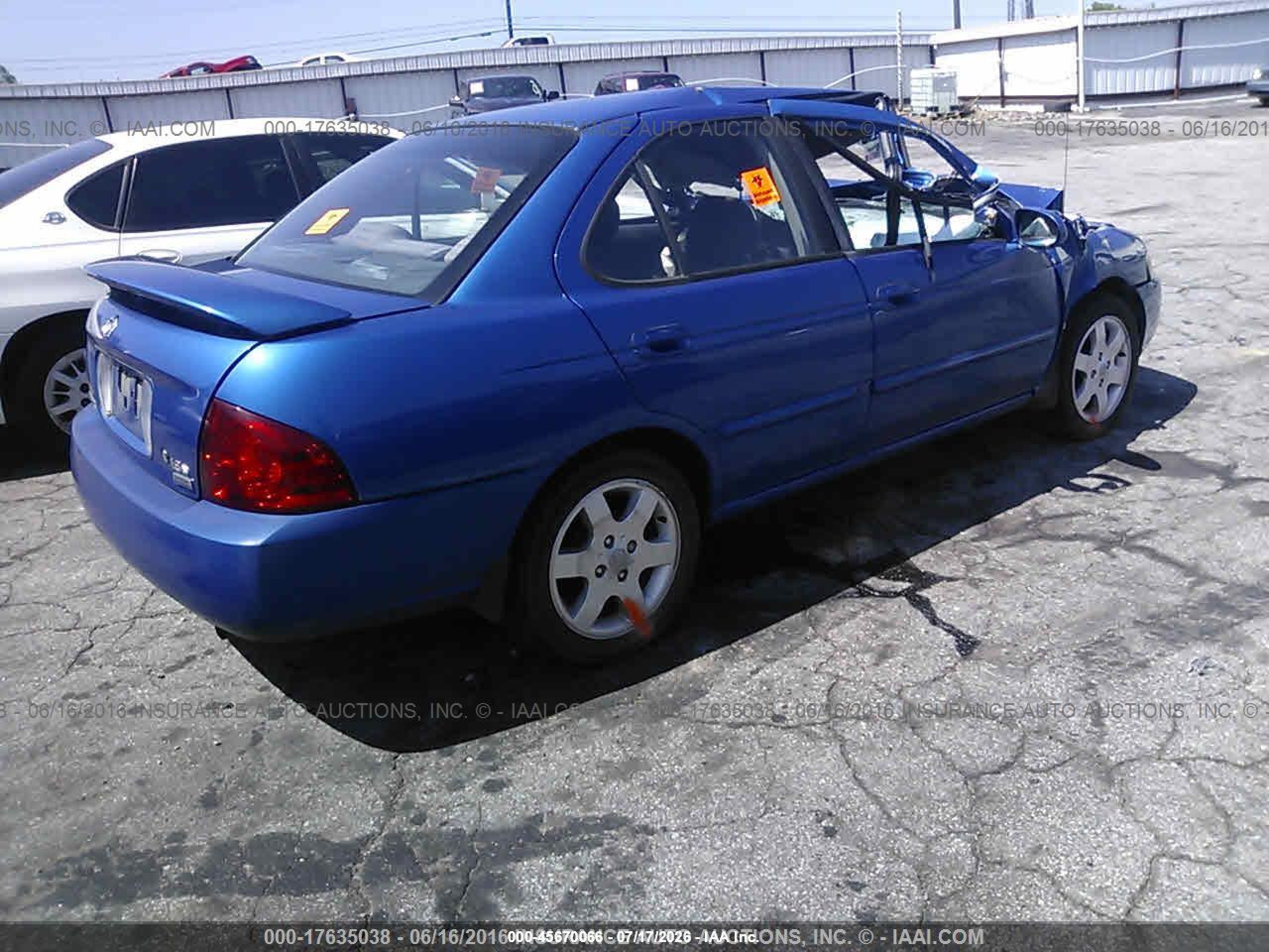 2006 Nissan Sentra 1.8s Blue vin: 3N1CB51DX6L599347
