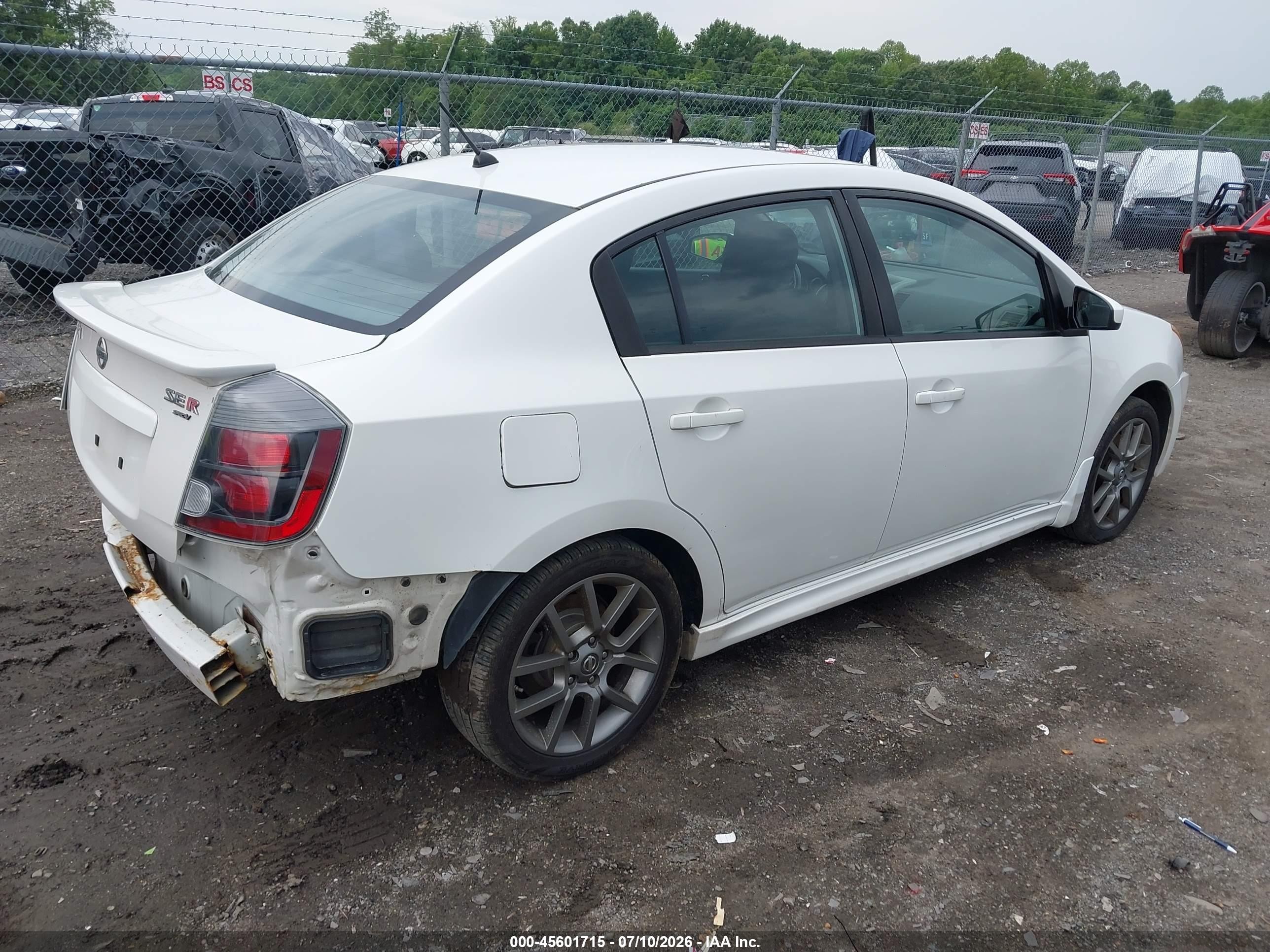 2010 Nissan Sentra Se-r Spec V White vin: 3N1CB6AP8AL678766