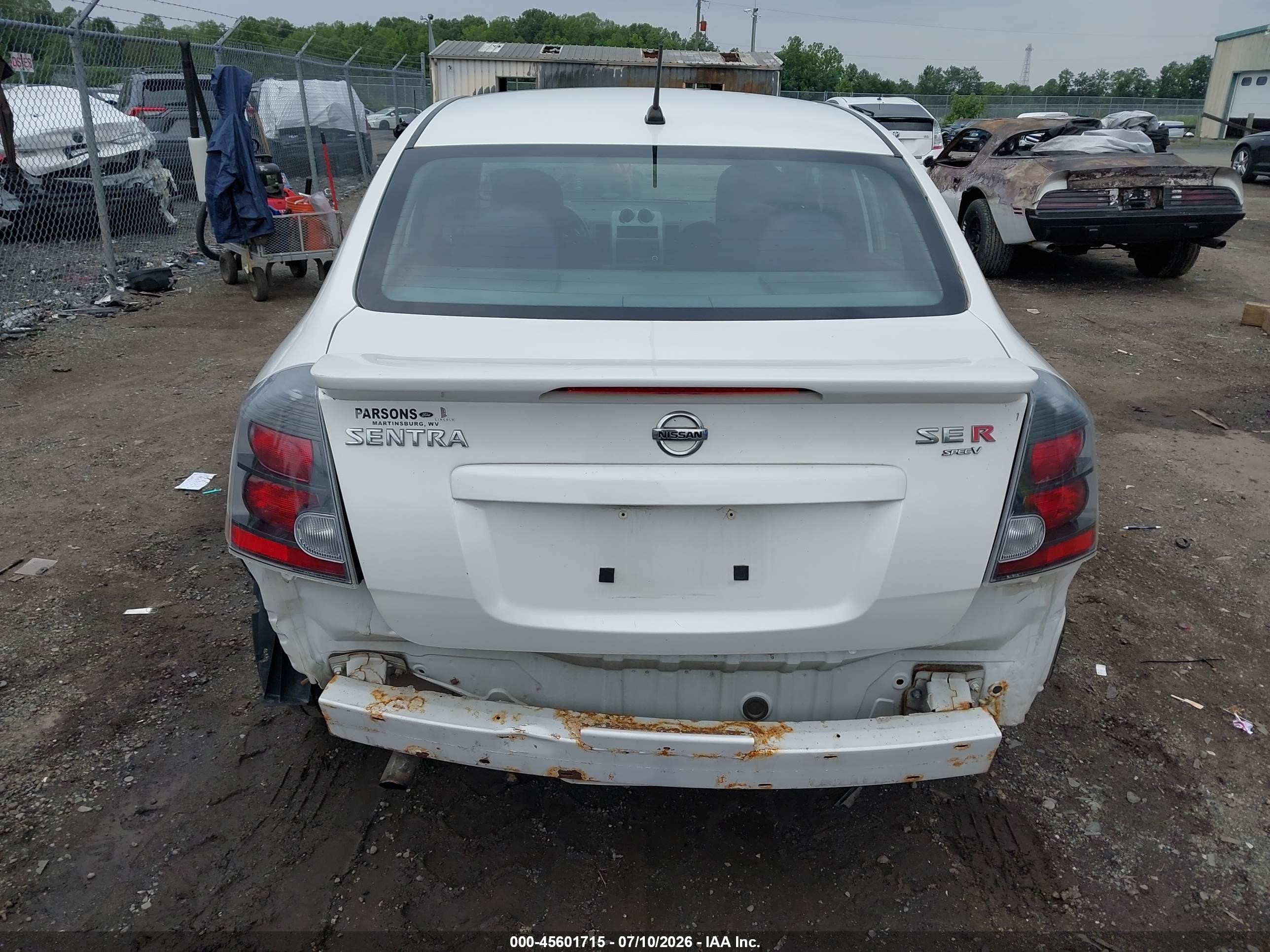 2010 Nissan Sentra Se-r Spec V White vin: 3N1CB6AP8AL678766