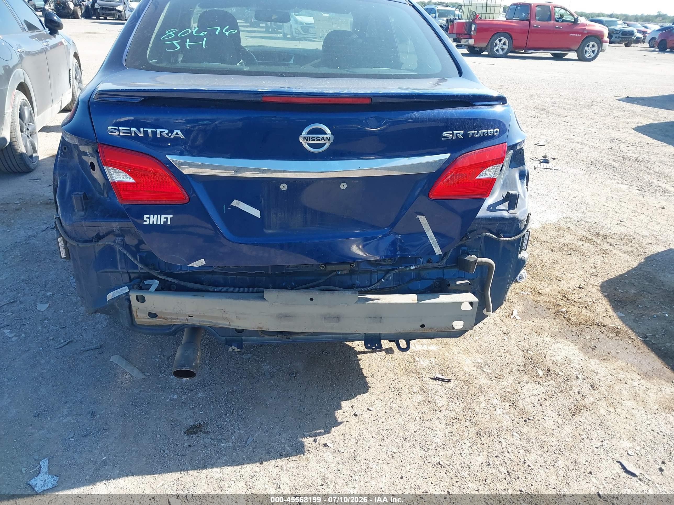 2017 Nissan Sentra Sr Turbo Blue vin: 3N1CB7AP2HY237332
