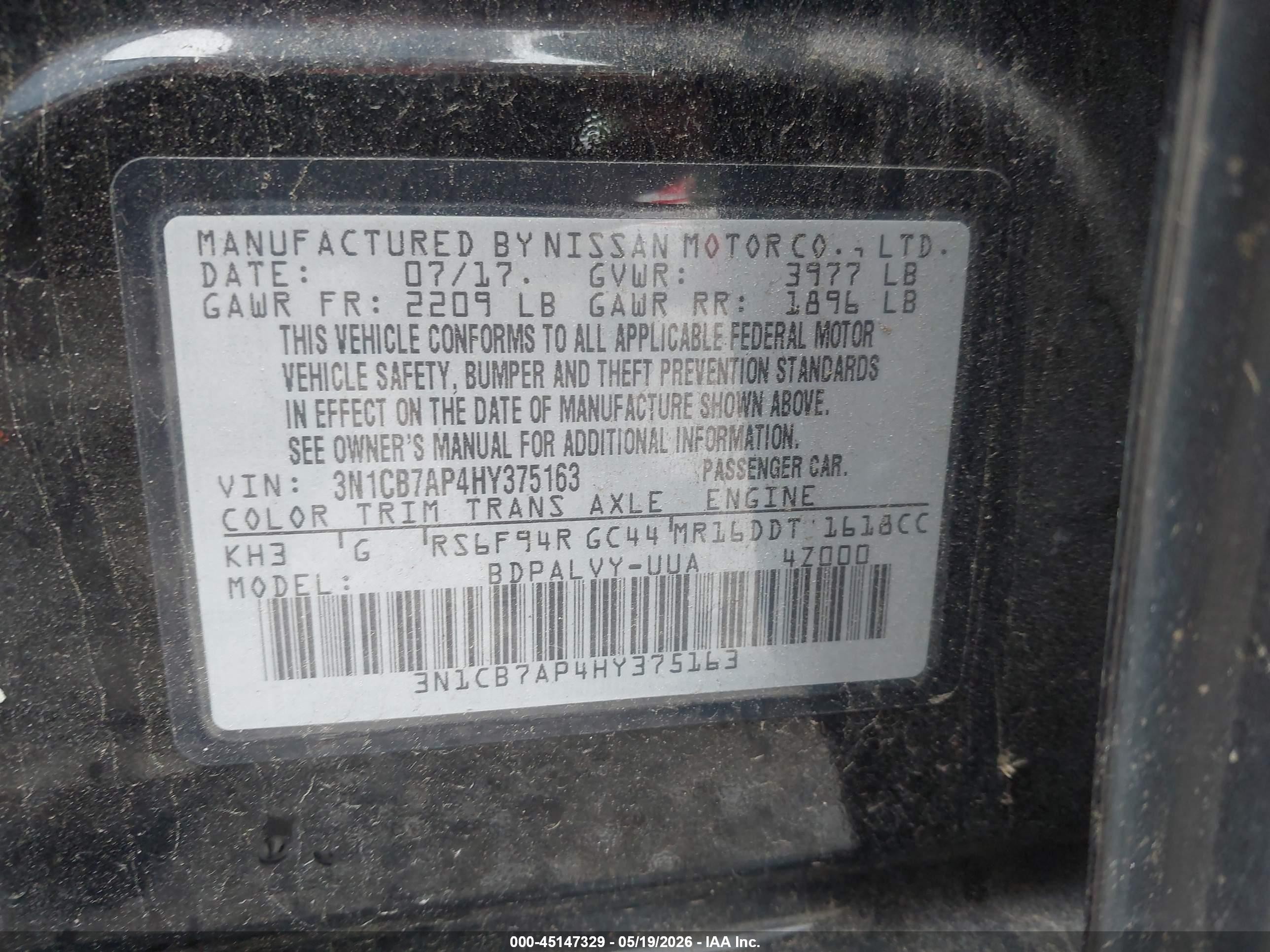 2017 Nissan Sentra Nismo Black vin: 3N1CB7AP4HY375163