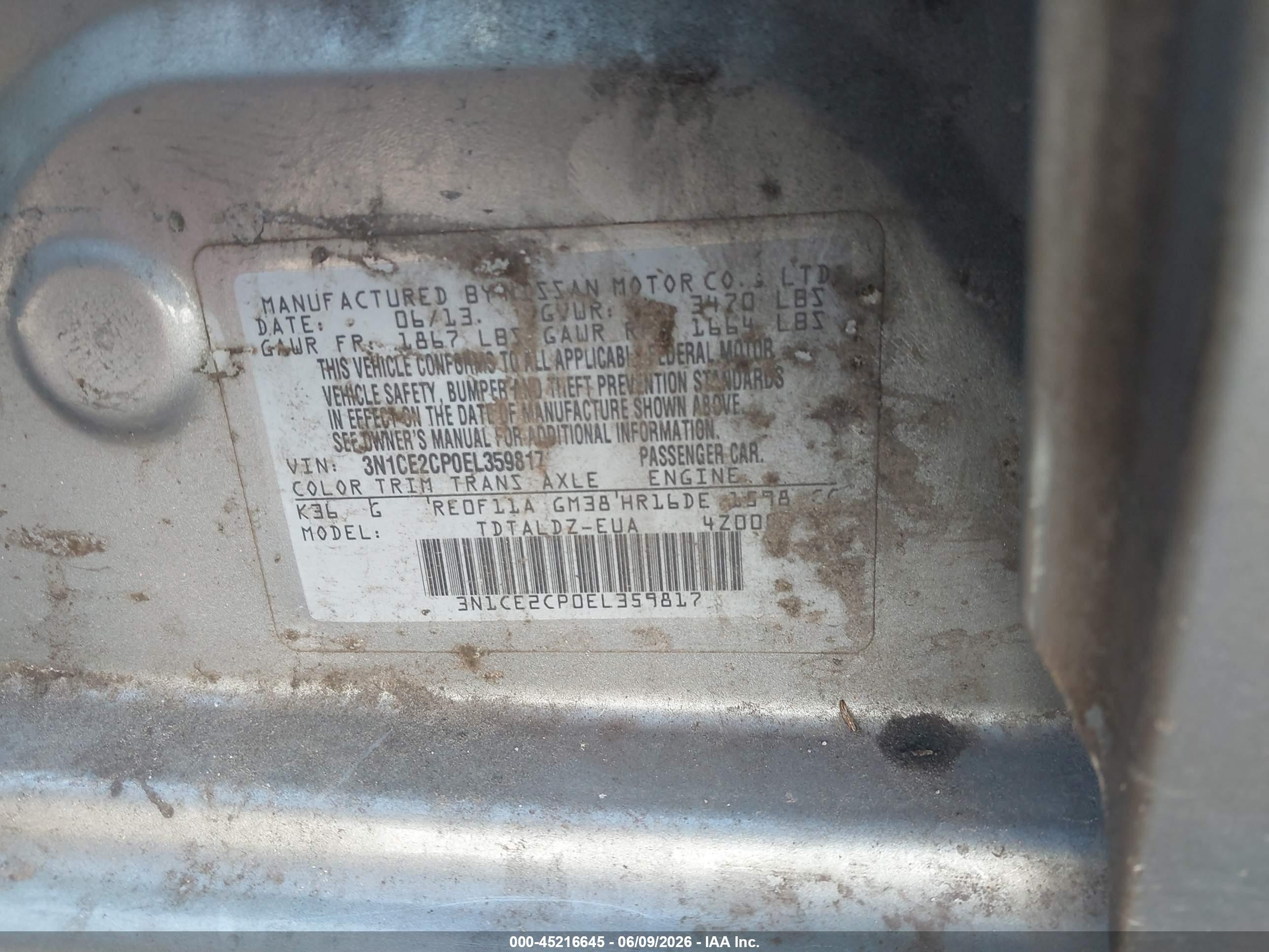 2014 Nissan Versa Note Sv Серый vin: 3N1CE2CP0EL359817