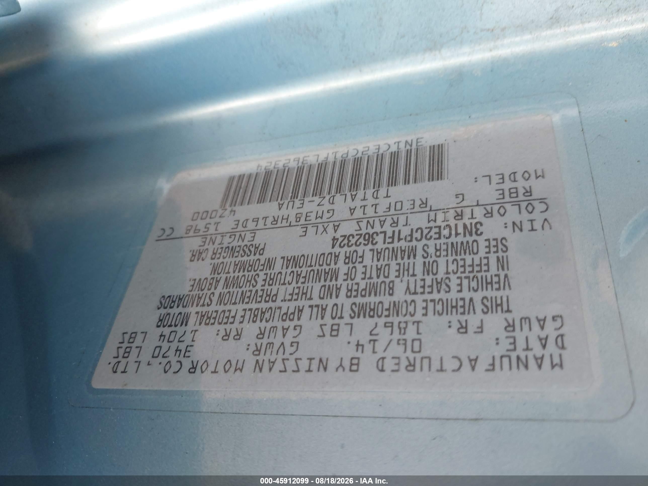 2015 Nissan Versa Note Sv Blue vin: 3N1CE2CP1FL362324