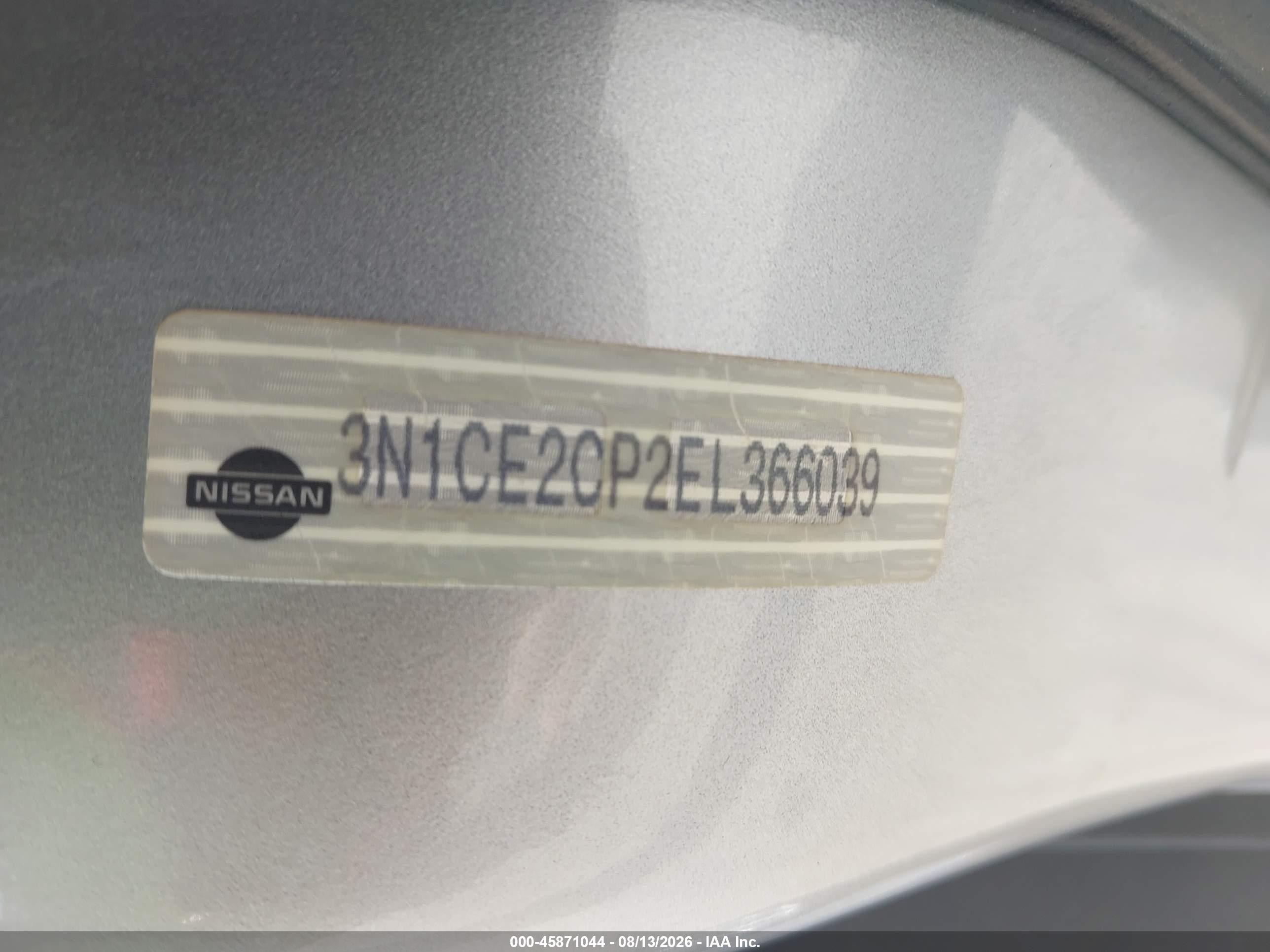 2014 Nissan Versa Note Sv Silver vin: 3N1CE2CP2EL366039