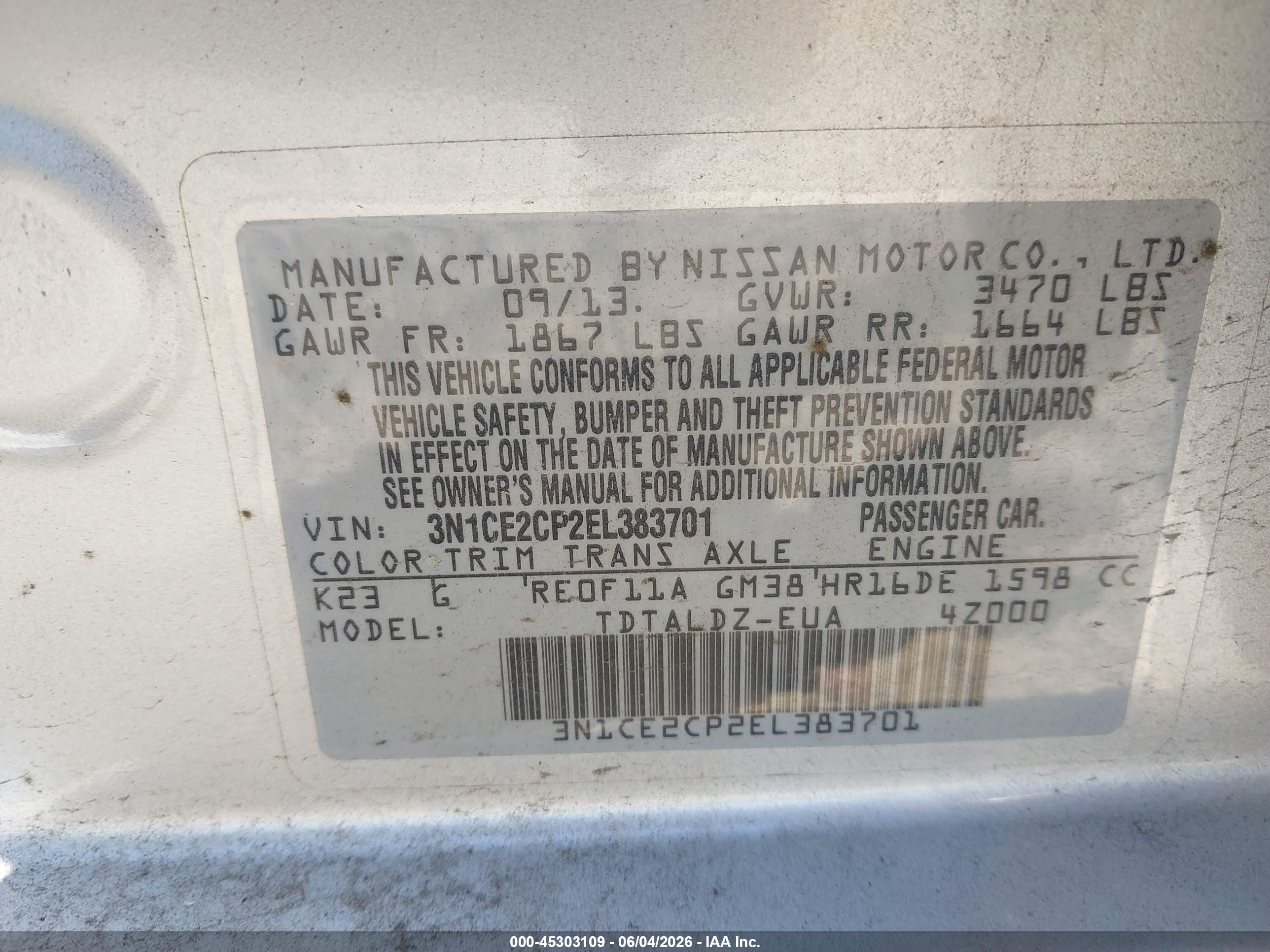 2014 Nissan Versa Note Sv Серебряный vin: 3N1CE2CP2EL383701