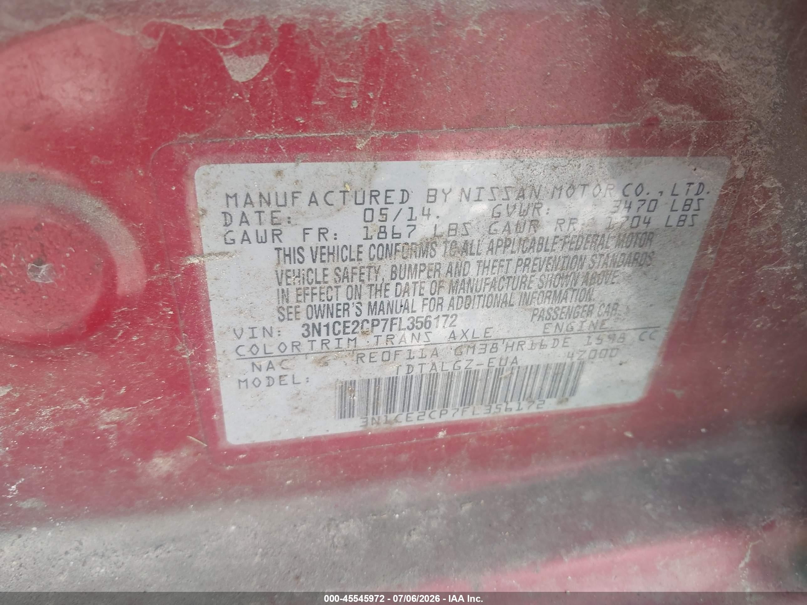 2015 Nissan Versa Note Sr Красный vin: 3N1CE2CP7FL356172