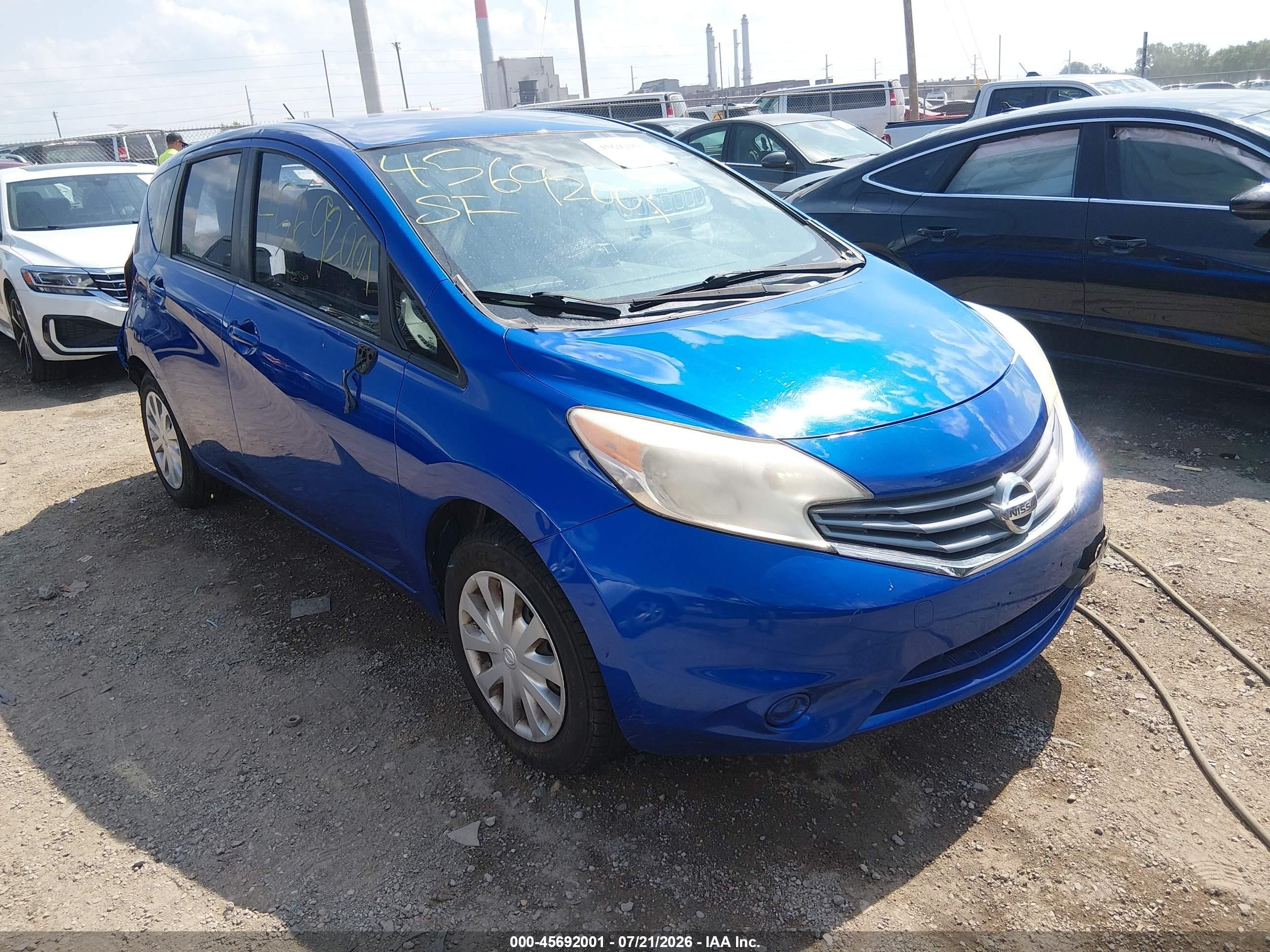 2014 Nissan Versa Note S Plus Синий vin: 3N1CE2CP8EL437096
