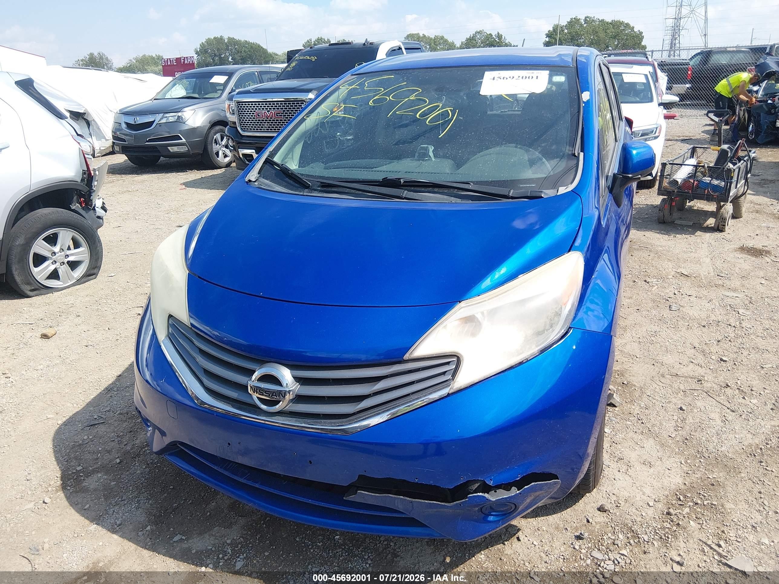 2014 Nissan Versa Note S Plus Синий vin: 3N1CE2CP8EL437096