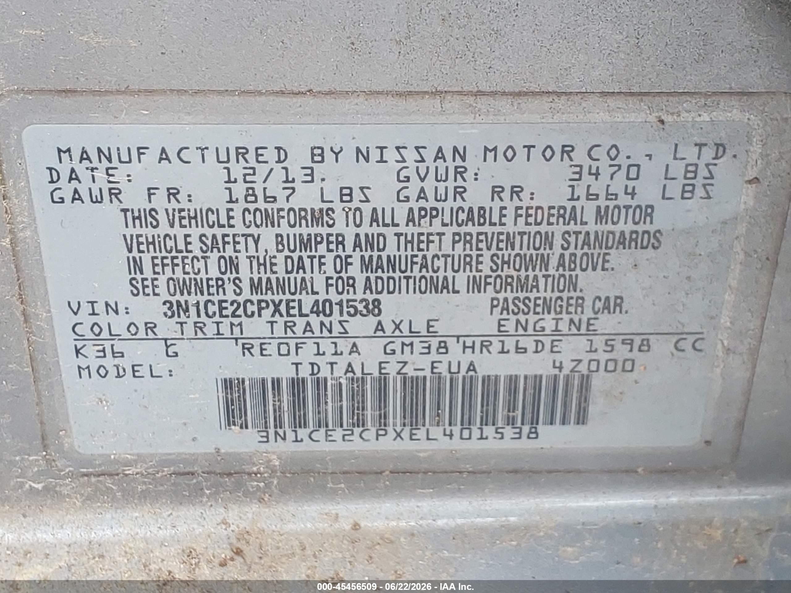 2014 Nissan Versa Note Sv Серый vin: 3N1CE2CPXEL401538