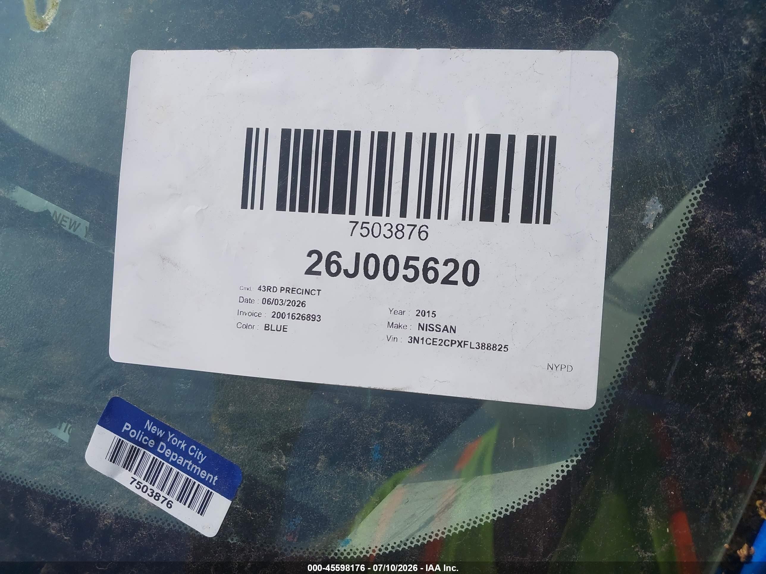 2015 Nissan Versa Note Sv Blue vin: 3N1CE2CPXFL388825