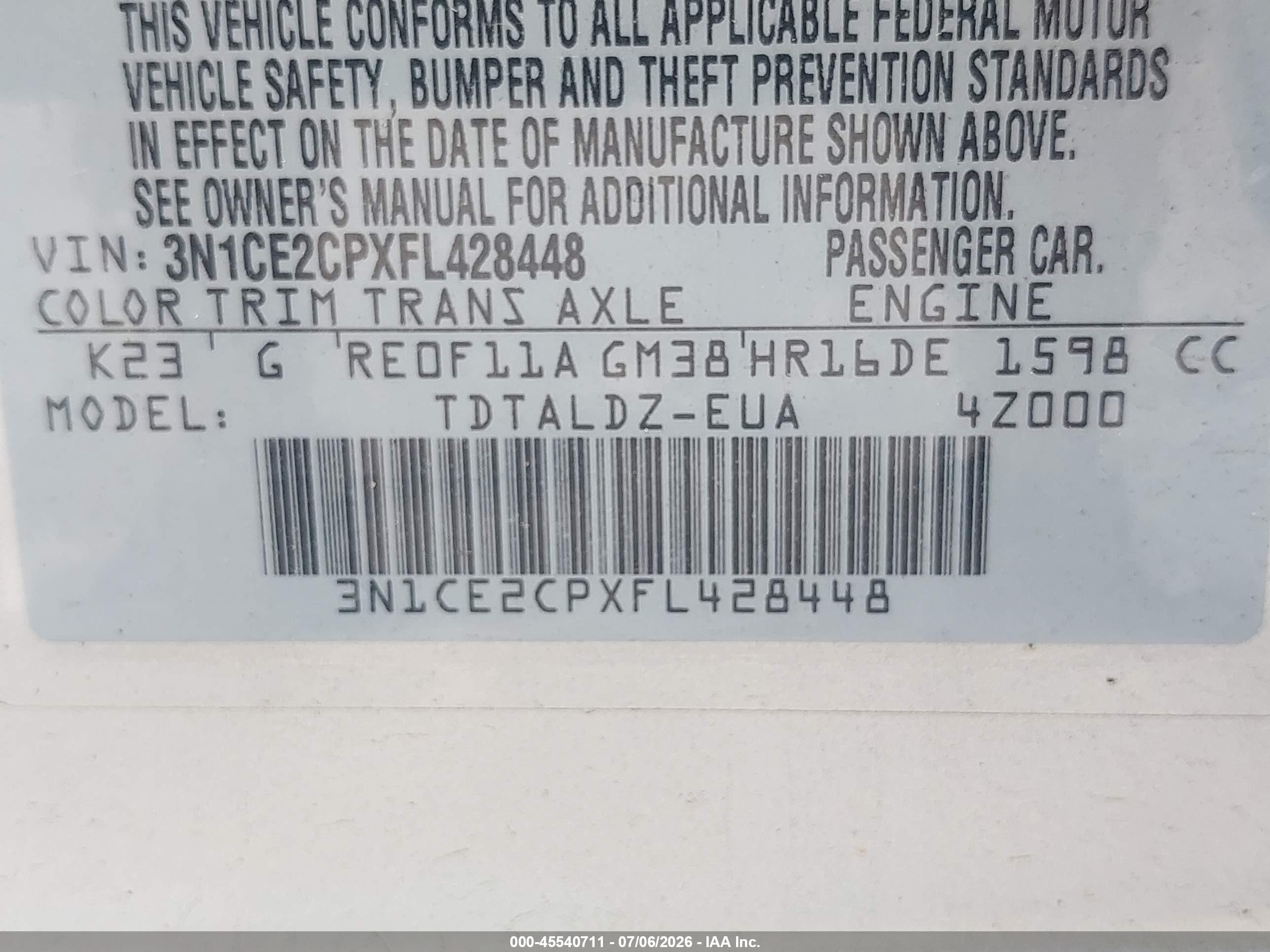2015 Nissan Versa Note Sv Silver vin: 3N1CE2CPXFL428448