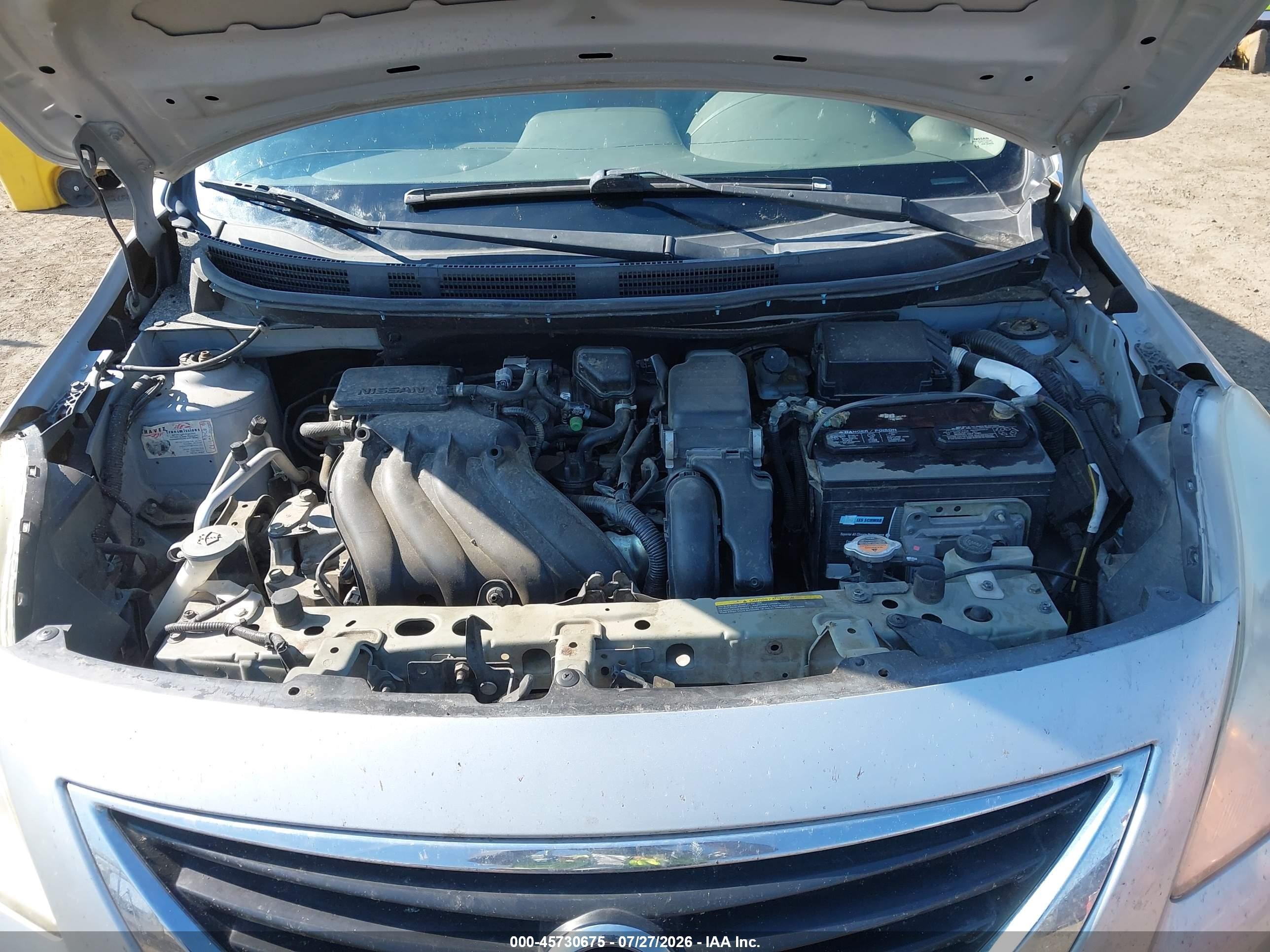2012 Nissan Versa 1.6 Sv Серебряный vin: 3N1CN7AP0CL826571