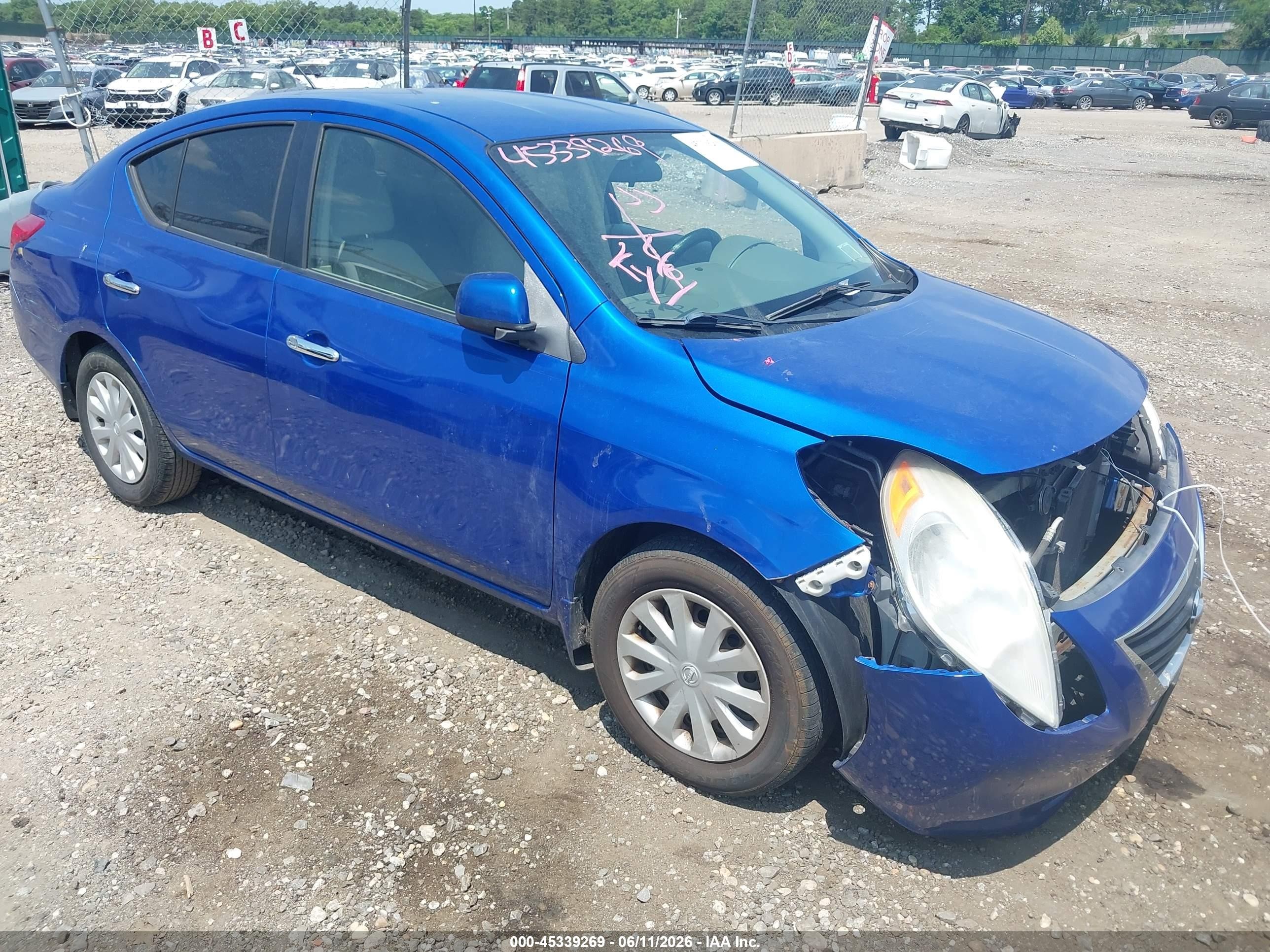 2012 Nissan Versa 1.6 Sv Blue vin: 3N1CN7AP0CL838414