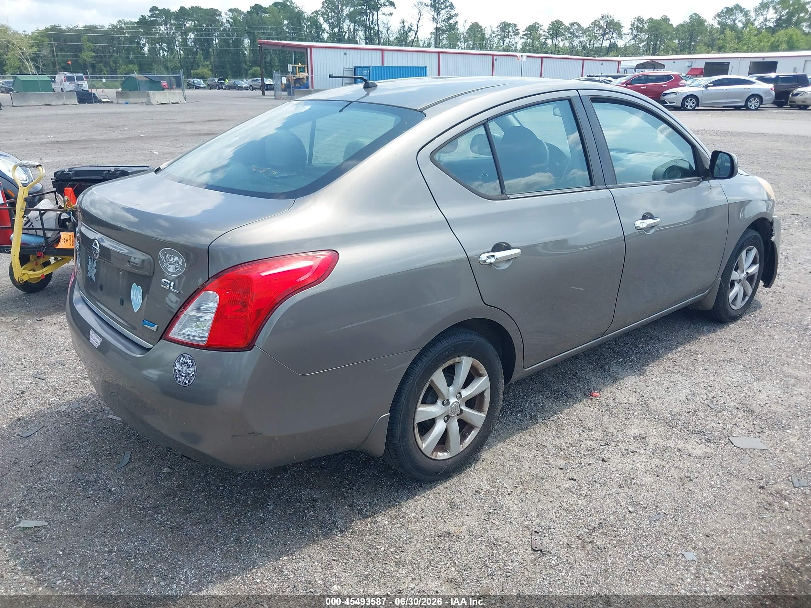 2012 Nissan Versa 1.6 Sl Gray vin: 3N1CN7AP0CL861014