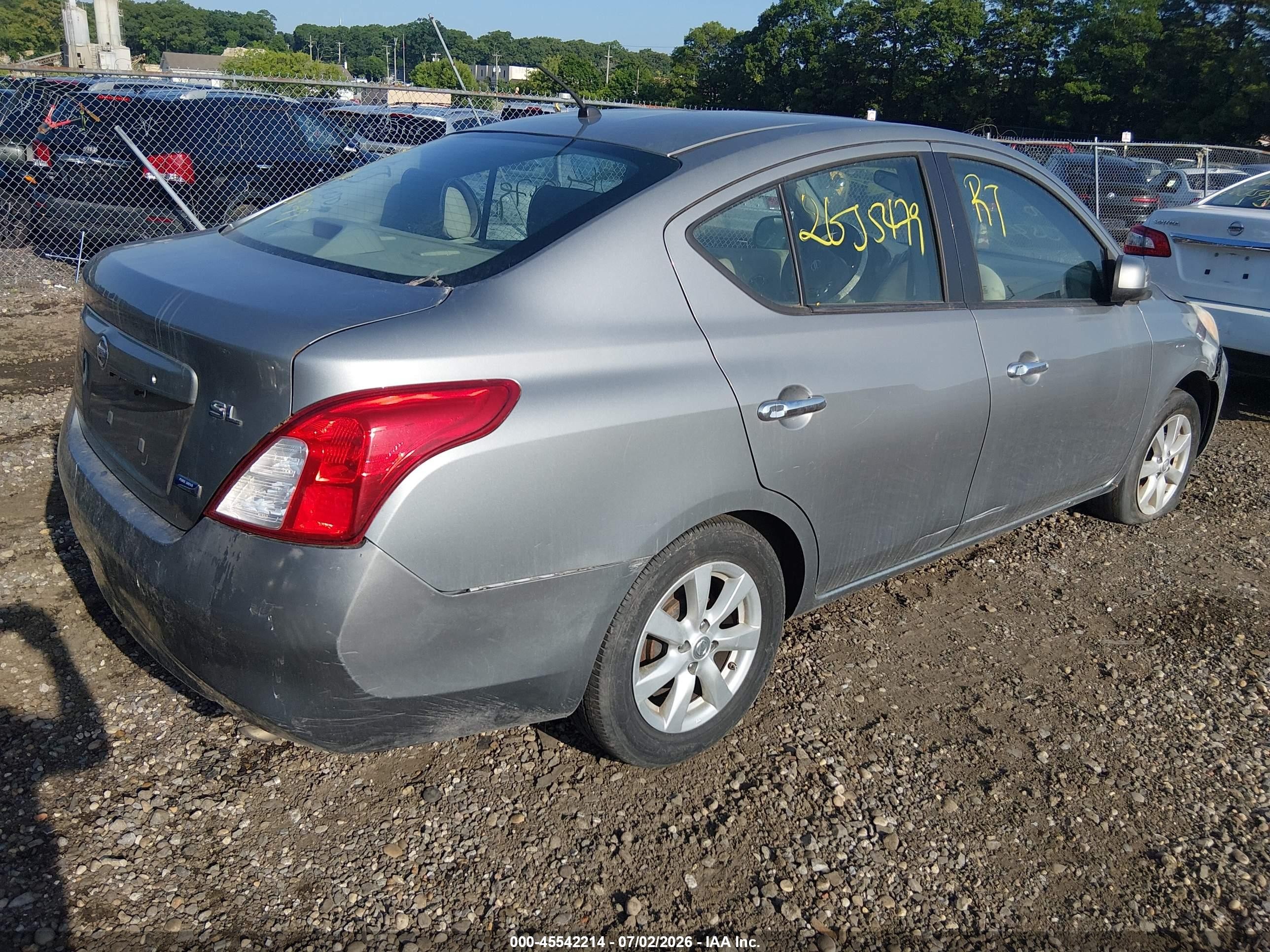 2012 Nissan Versa 1.6 Sl Gray vin: 3N1CN7AP0CL943891