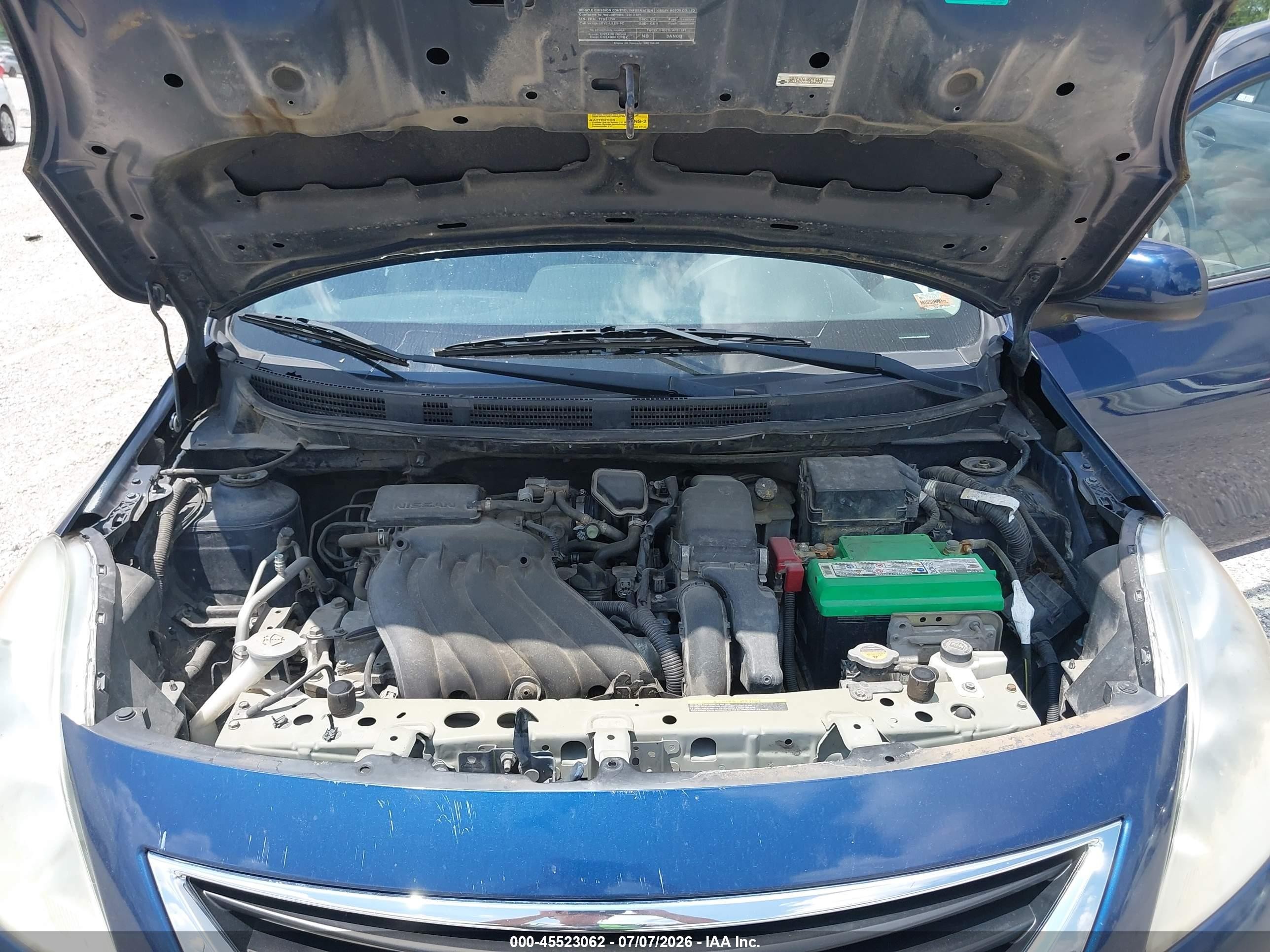 2012 Nissan Versa 1.6 Sv Blue vin: 3N1CN7AP0CL945317