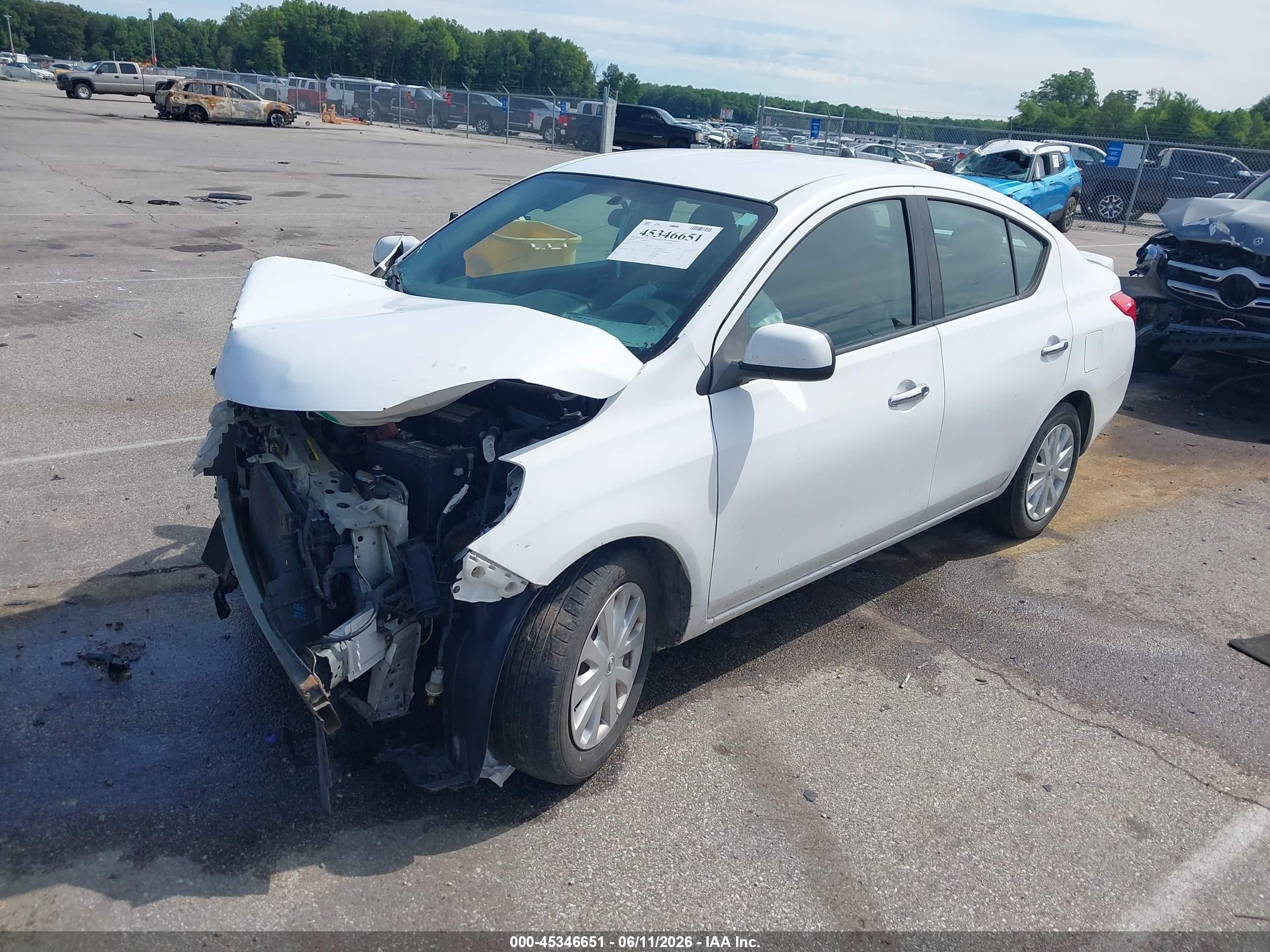 2014 Nissan Versa 1.6 Sv White vin: 3N1CN7AP0EL862733