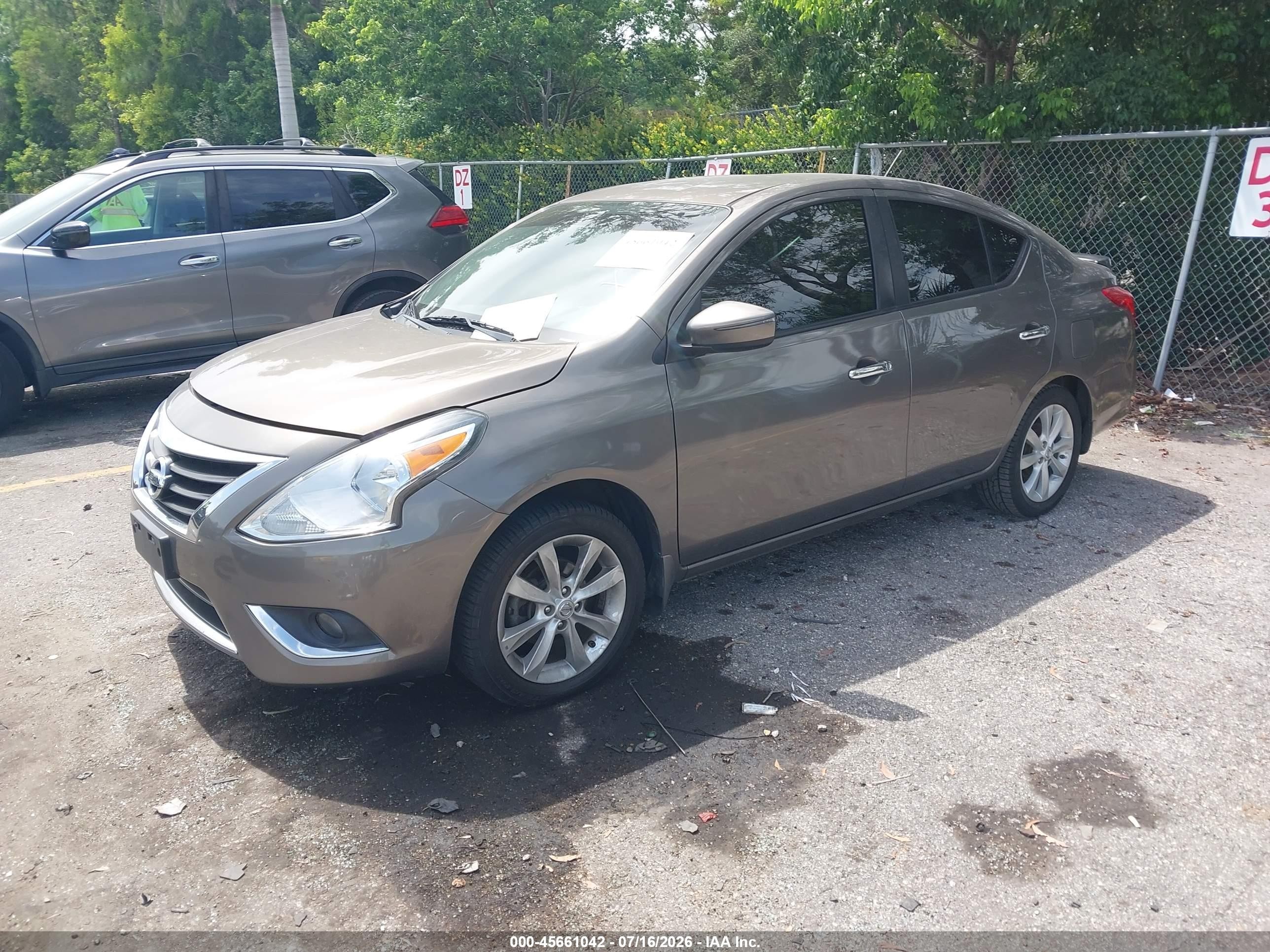 2015 Nissan Versa 1.6 Sl Gray vin: 3N1CN7AP0FL874527