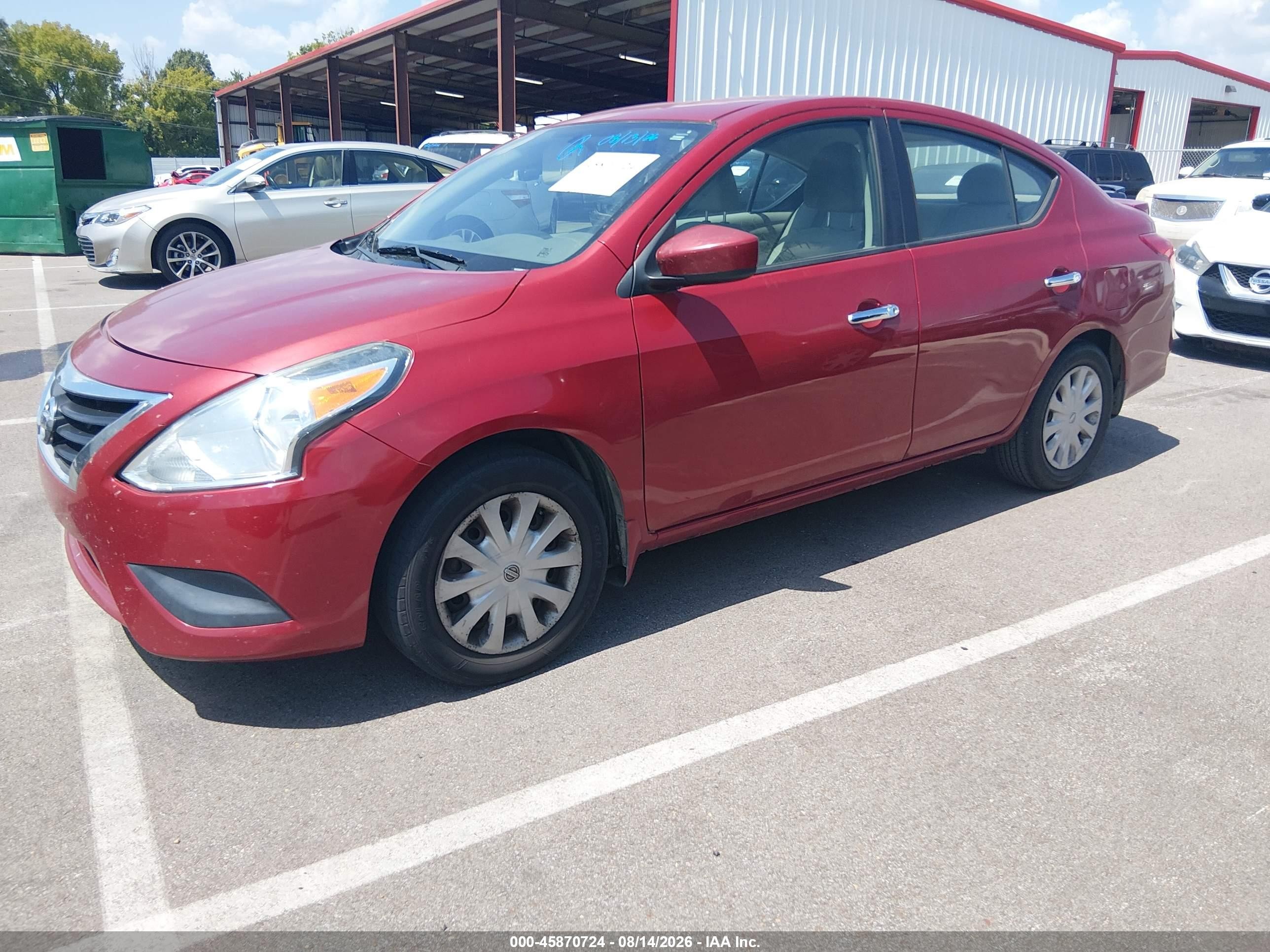 2015 Nissan Versa 1.6 Sv Red vin: 3N1CN7AP0FL888184