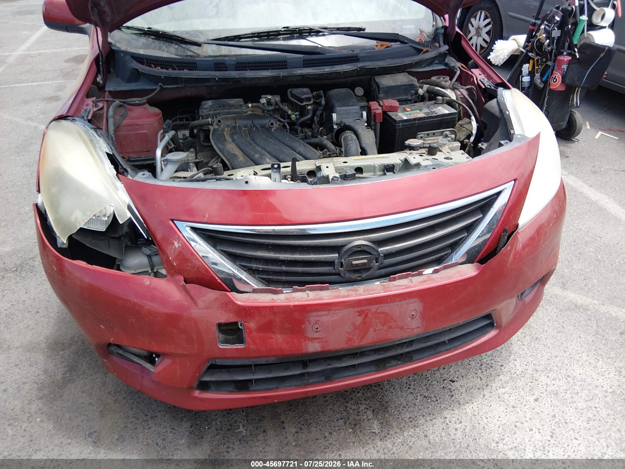 2012 Nissan Versa 1.6 Sl Burgundy vin: 3N1CN7AP1CL946234