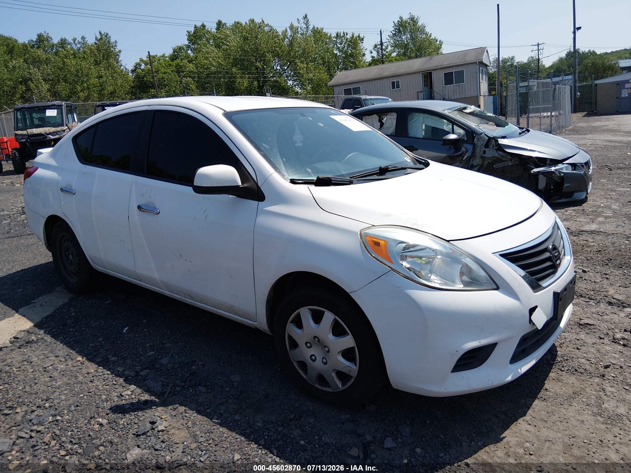 2013 Nissan Versa 1.6 Sv White vin: 3N1CN7AP1DL831098