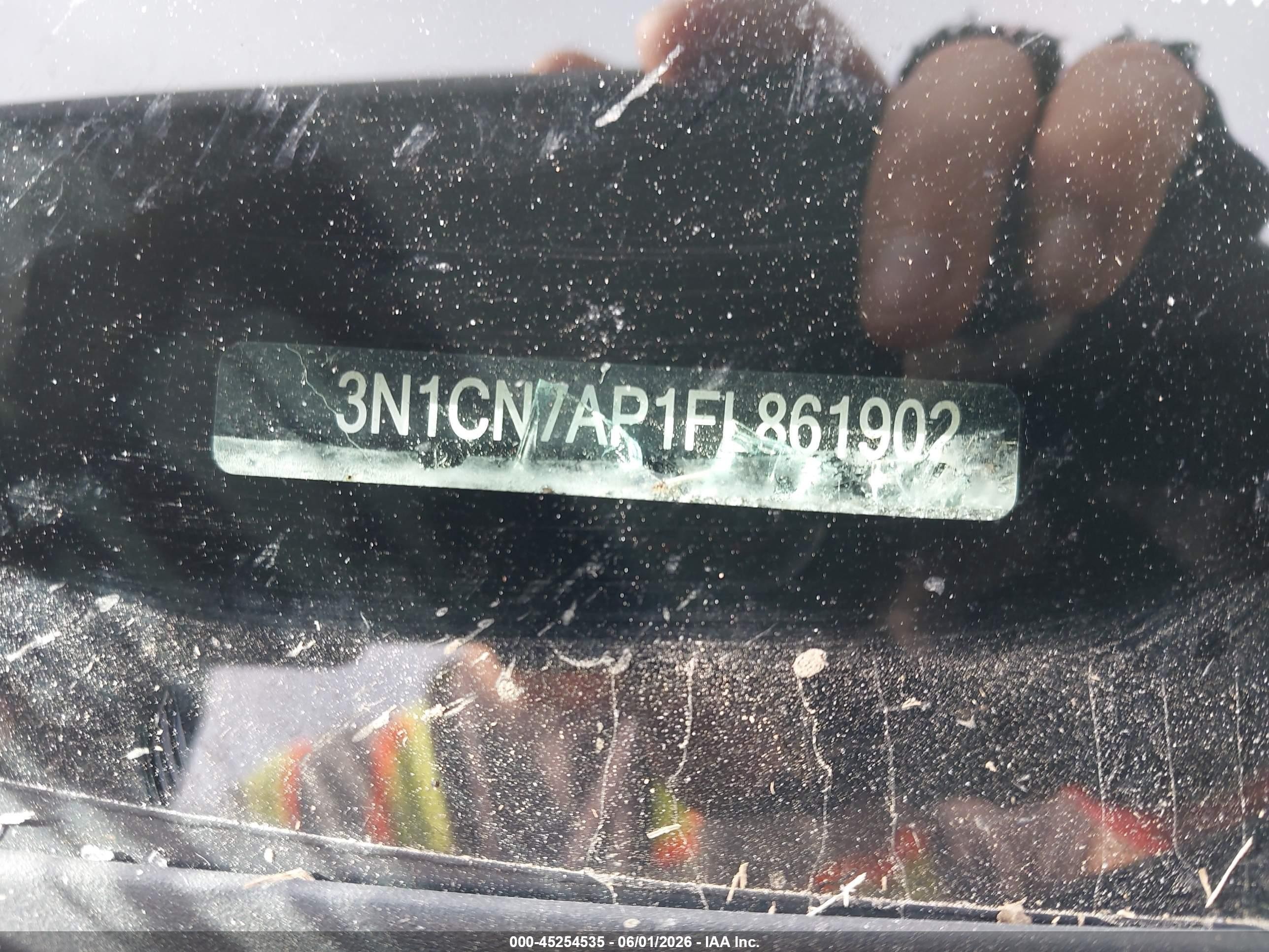 2015 Nissan Versa 1.6 Sv Gray vin: 3N1CN7AP1FL861902