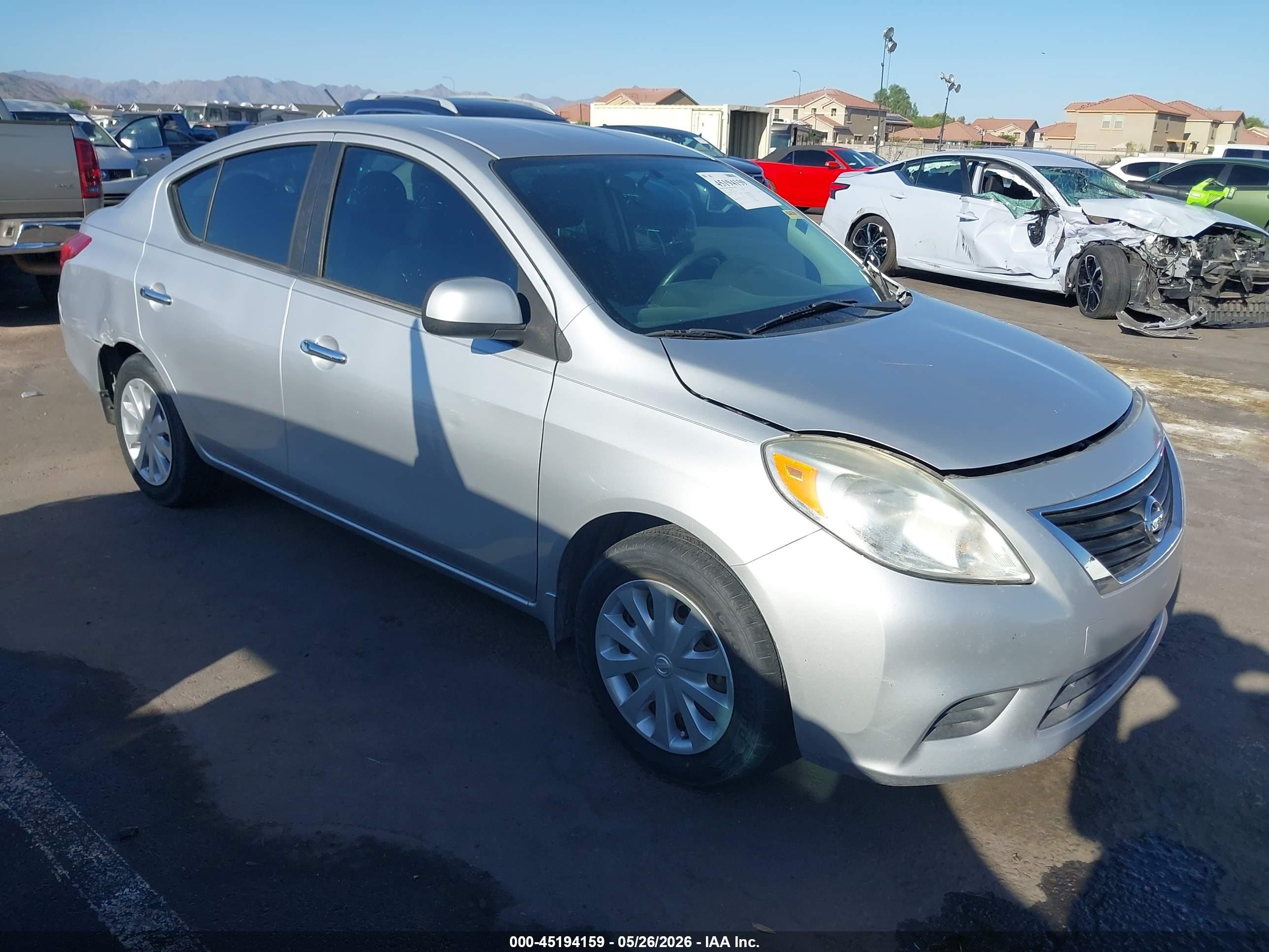 2012 Nissan Versa 1.6 Sv Silver vin: 3N1CN7AP2CL873505