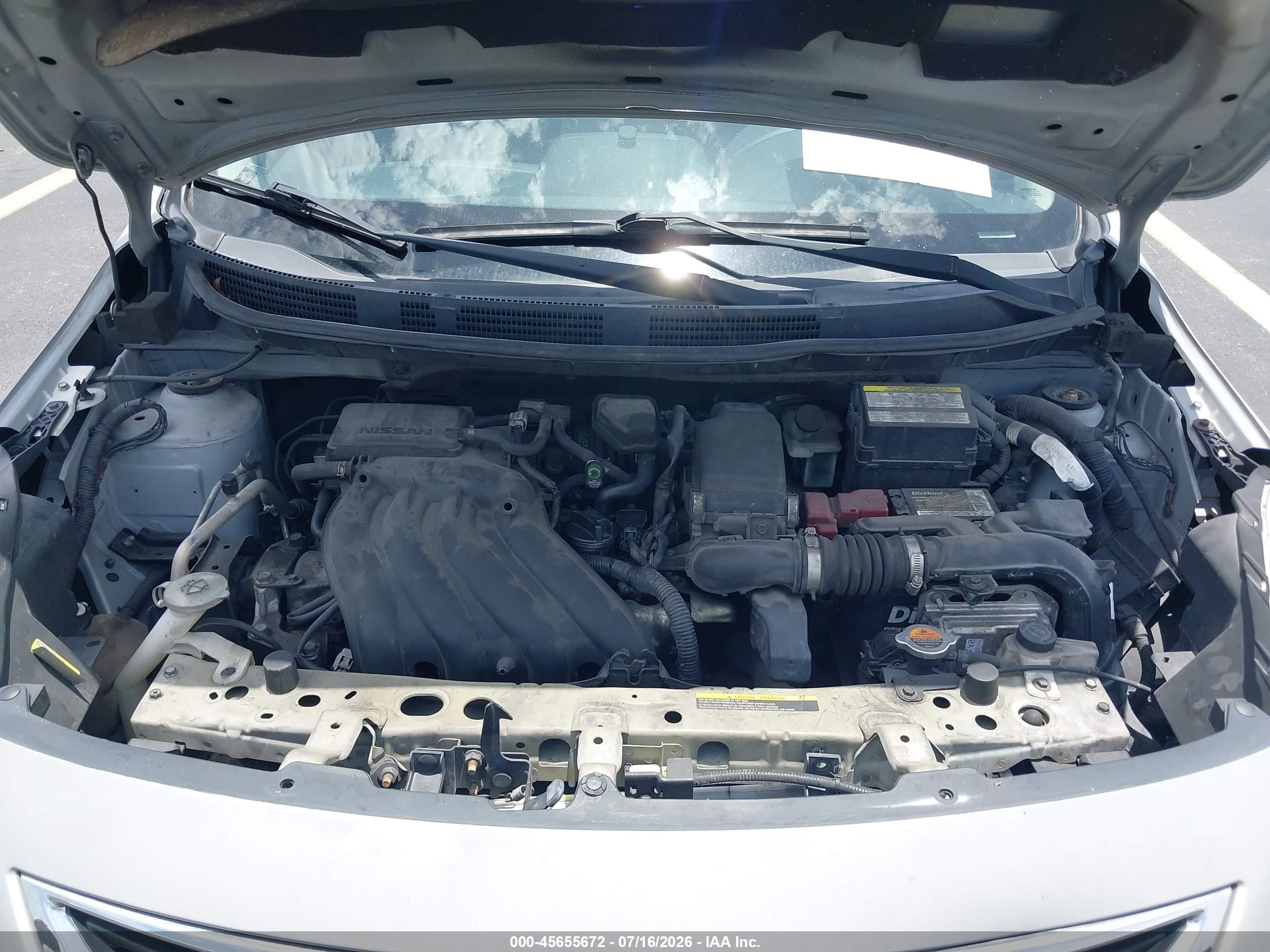 2013 Nissan Versa 1.6 Sv Silver vin: 3N1CN7AP2DL824225