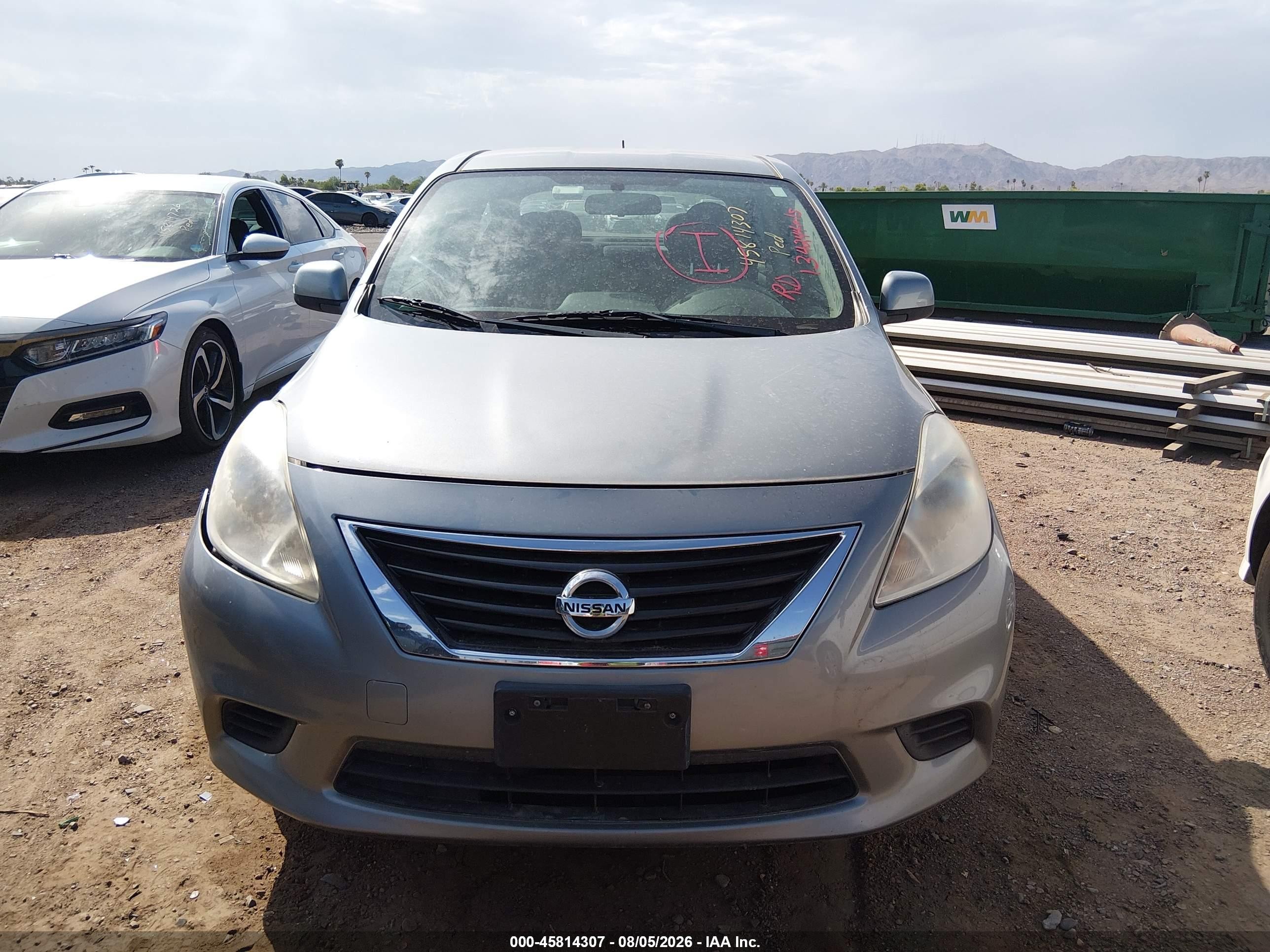2014 Nissan Versa 1.6 Sv Gray vin: 3N1CN7AP2EL805630