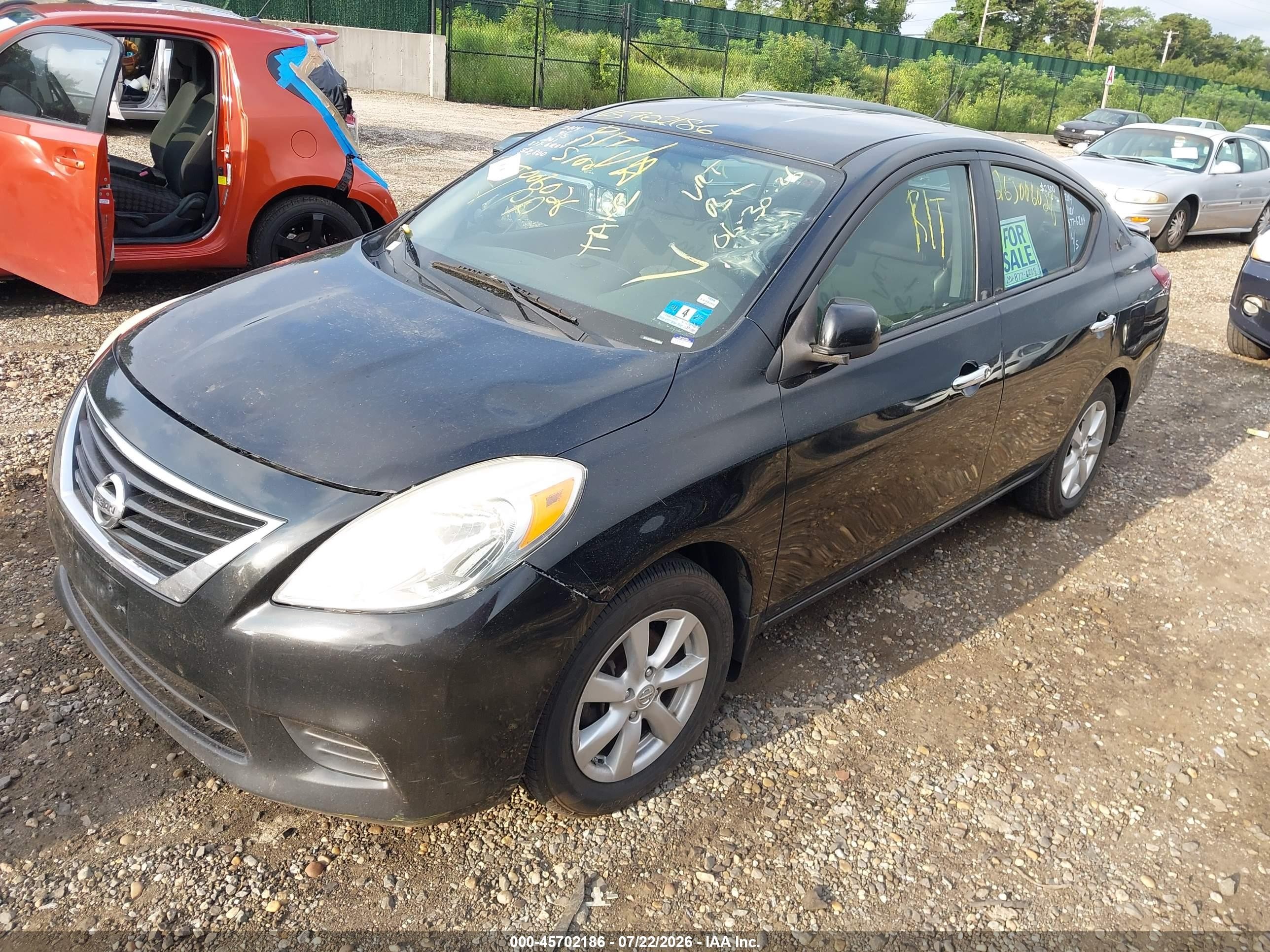 2014 Nissan Versa 1.6 Sv Black vin: 3N1CN7AP2EL832844