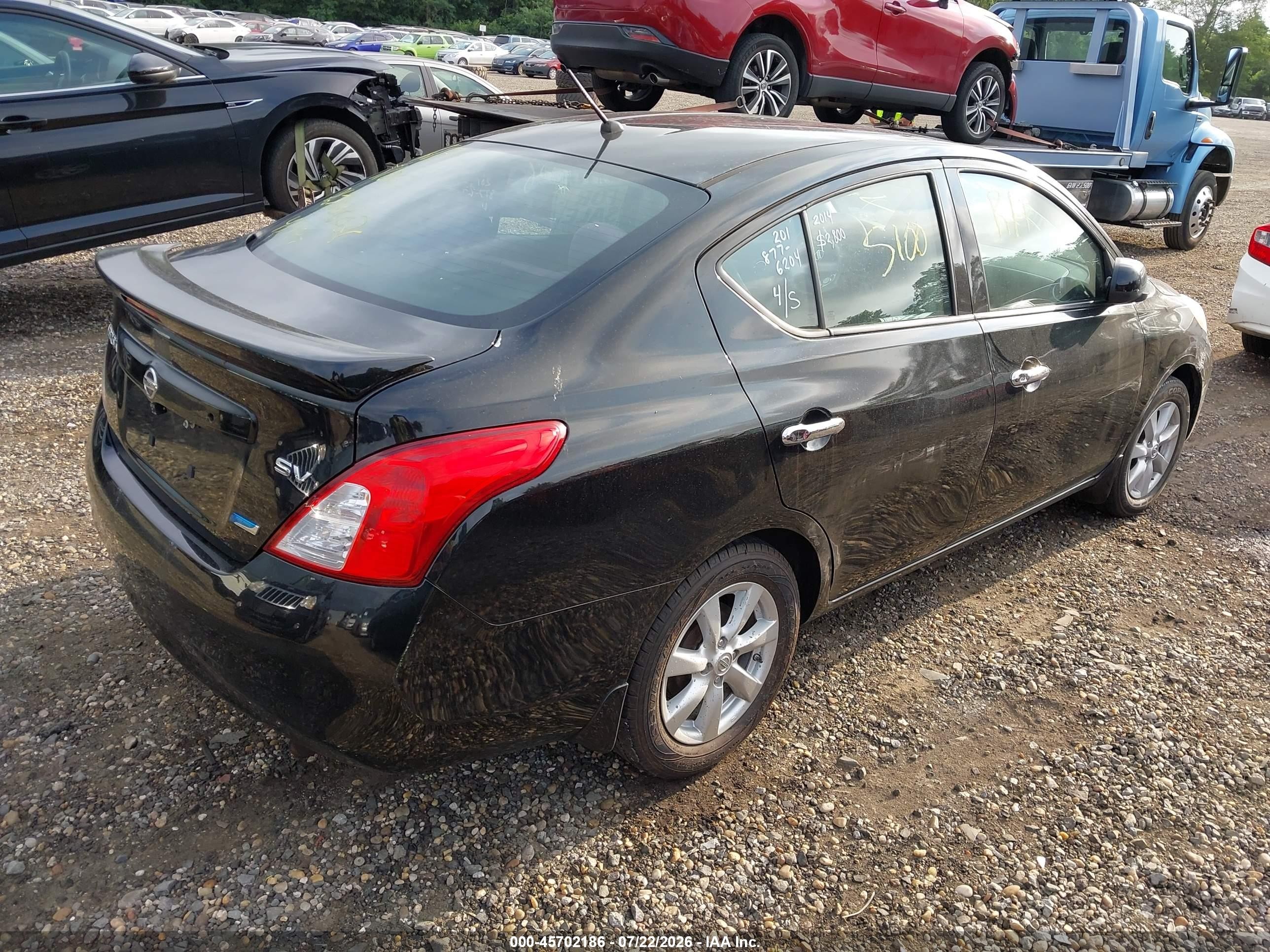 2014 Nissan Versa 1.6 Sv Black vin: 3N1CN7AP2EL832844