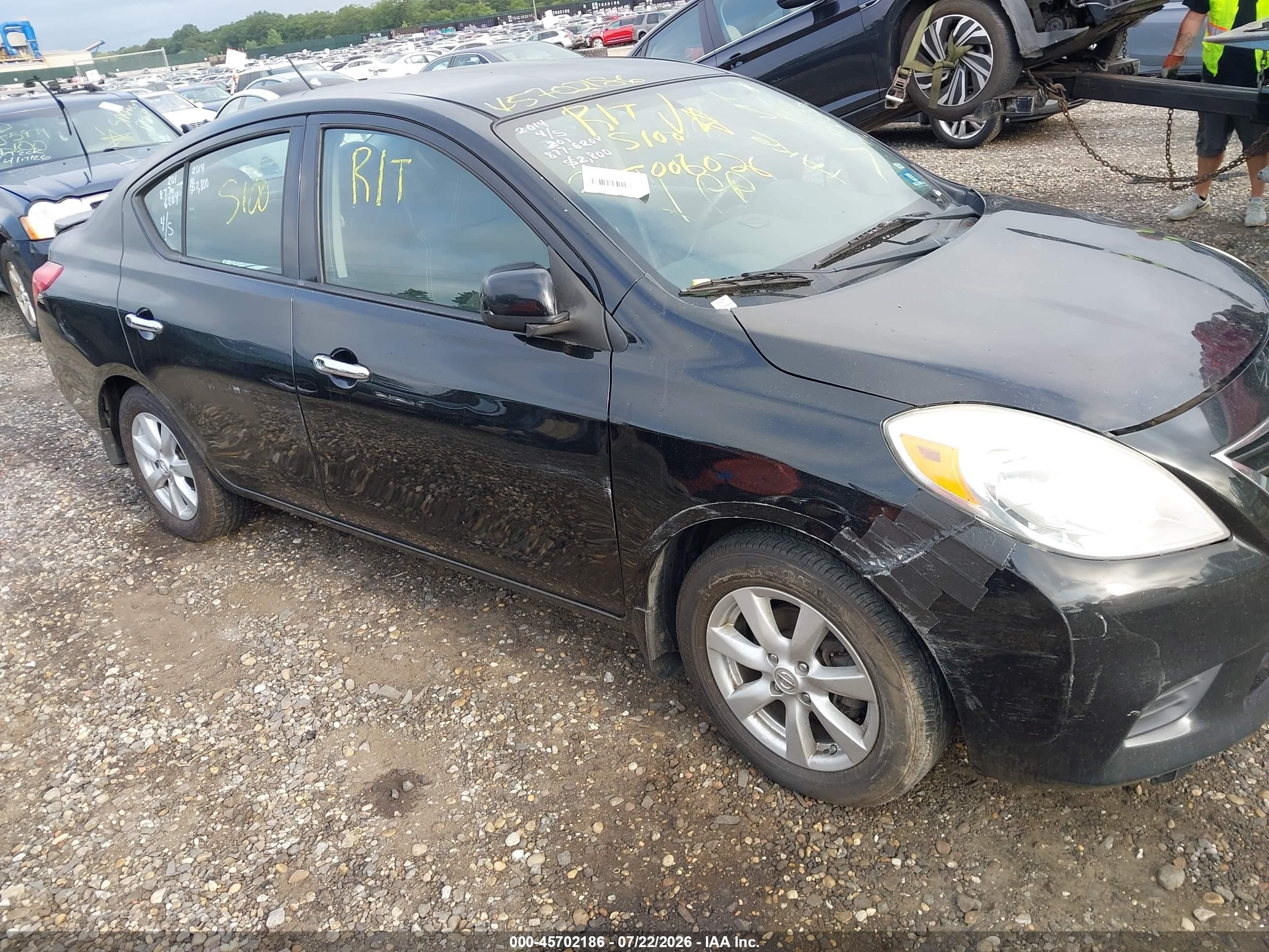 2014 Nissan Versa 1.6 Sv Black vin: 3N1CN7AP2EL832844
