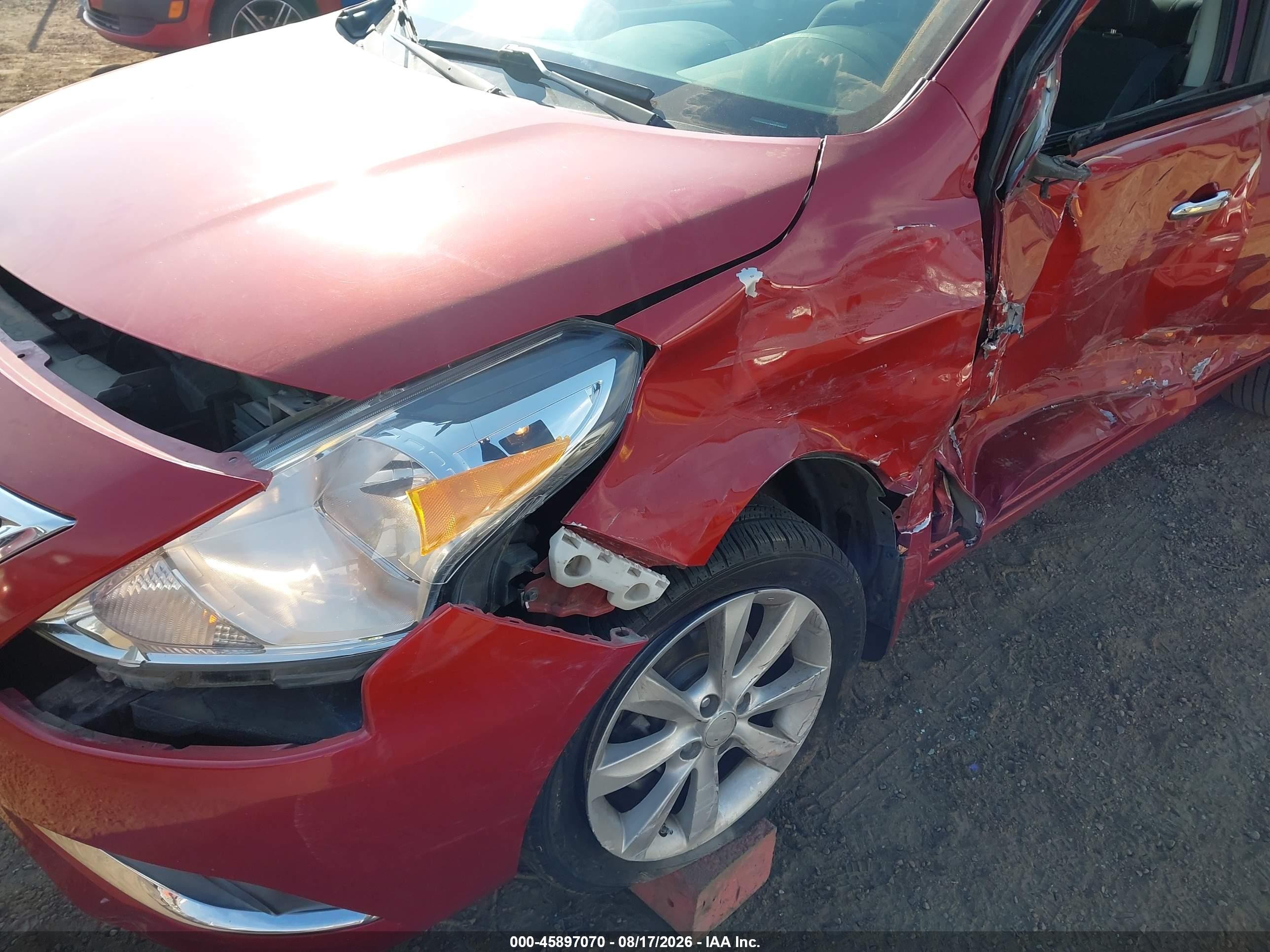 2015 Nissan Versa 1.6 Sl Red vin: 3N1CN7AP2FL800638