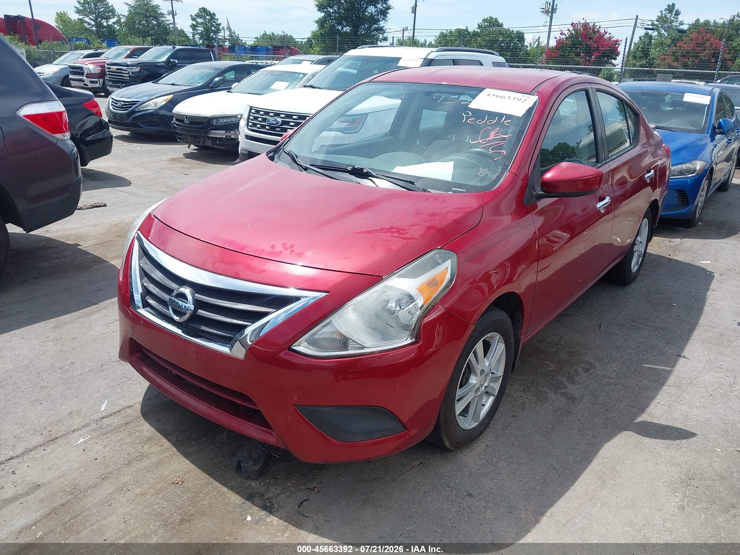 2015 Nissan Versa 1.6 Sv Red vin: 3N1CN7AP2FL831257