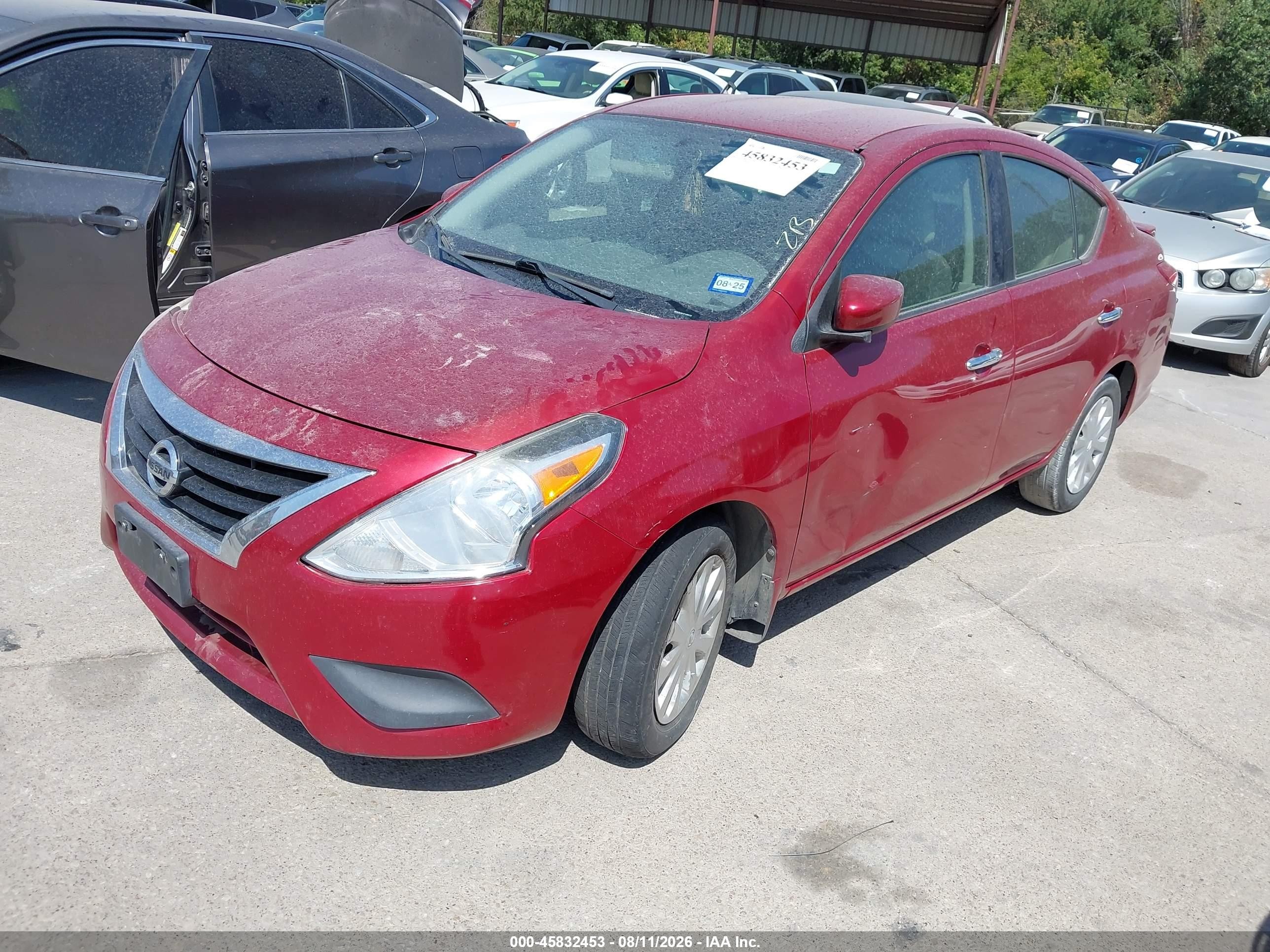 2015 Nissan Versa 1.6 Sv Maroon vin: 3N1CN7AP2FL889157
