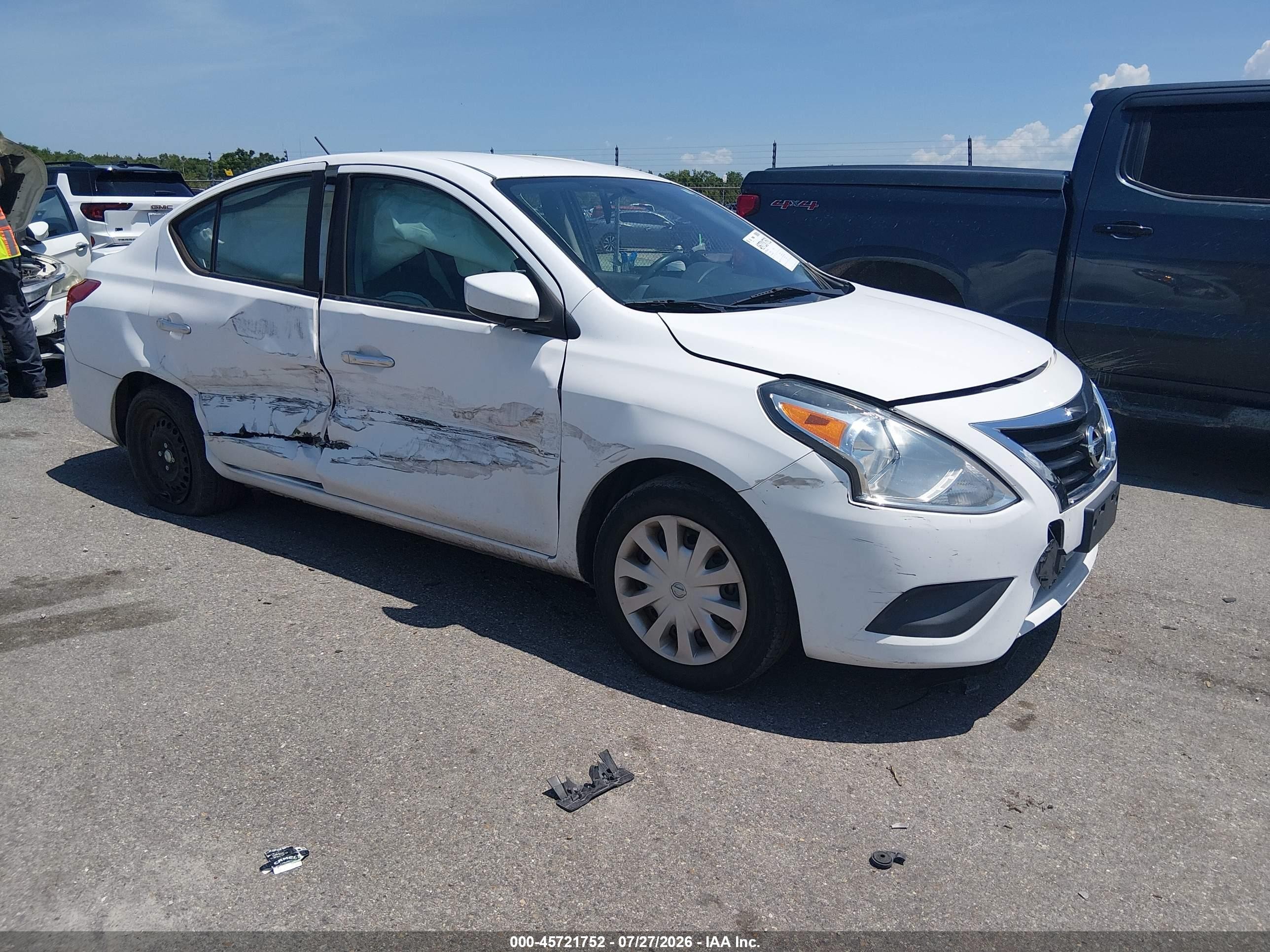 2019 Nissan Versa 1.6 Sv White vin: 3N1CN7AP2KL874605