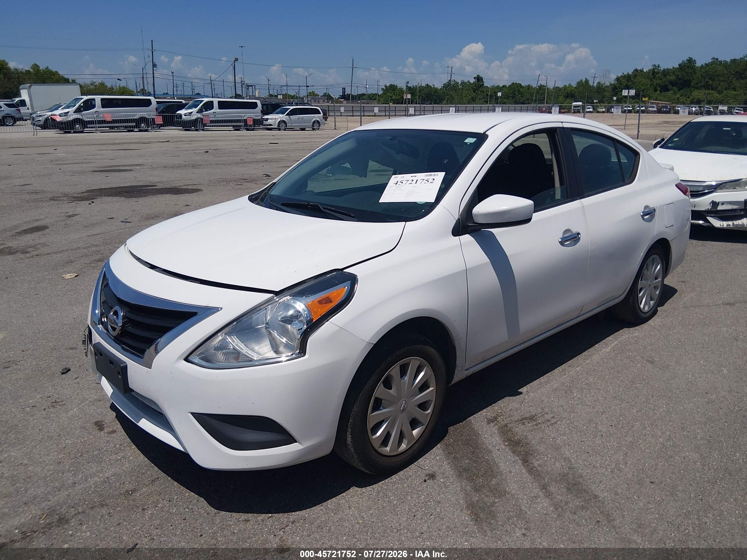 2019 Nissan Versa 1.6 Sv White vin: 3N1CN7AP2KL874605