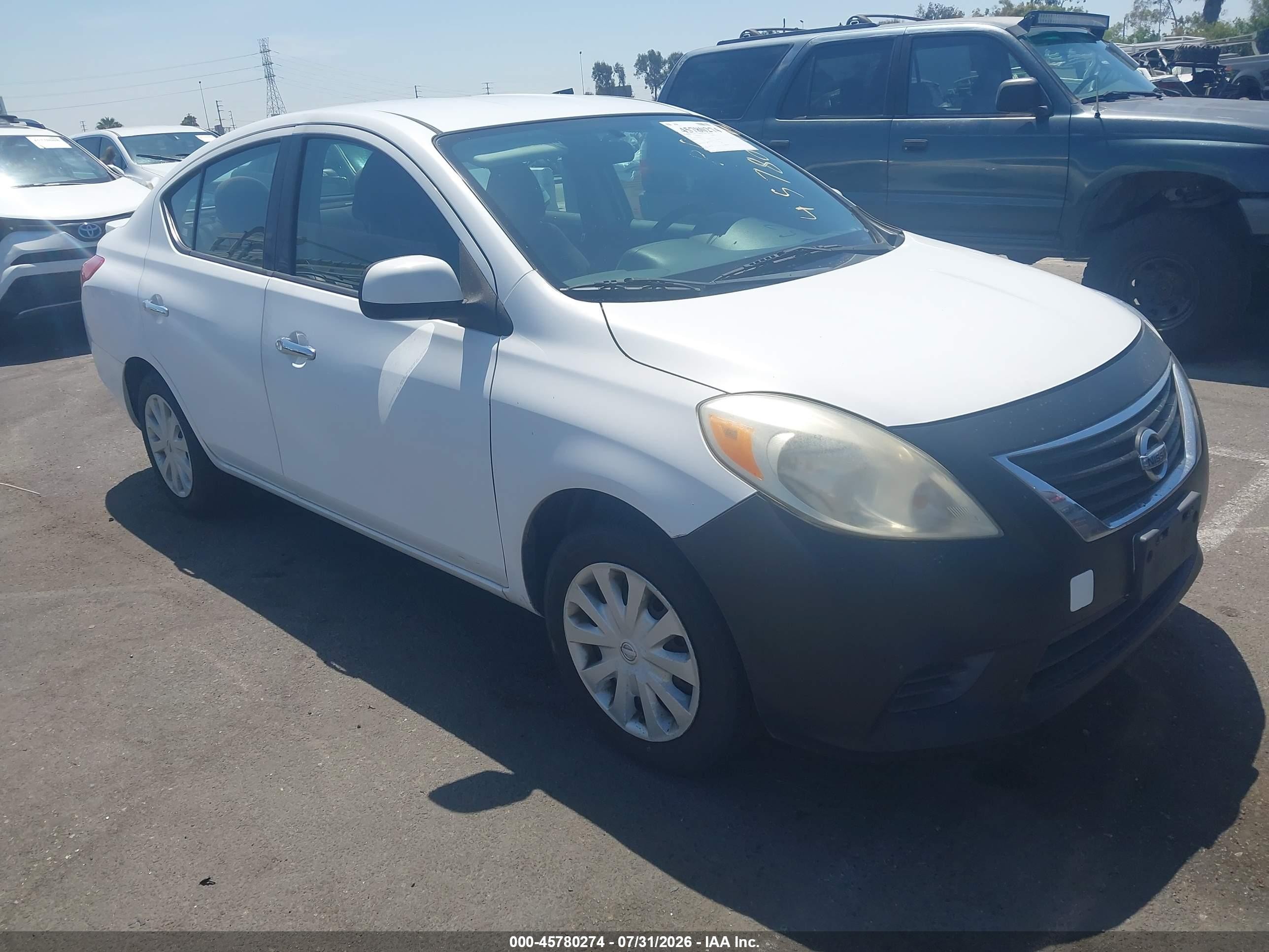 2014 Nissan Versa 1.6 Sv White vin: 3N1CN7AP3EL813316