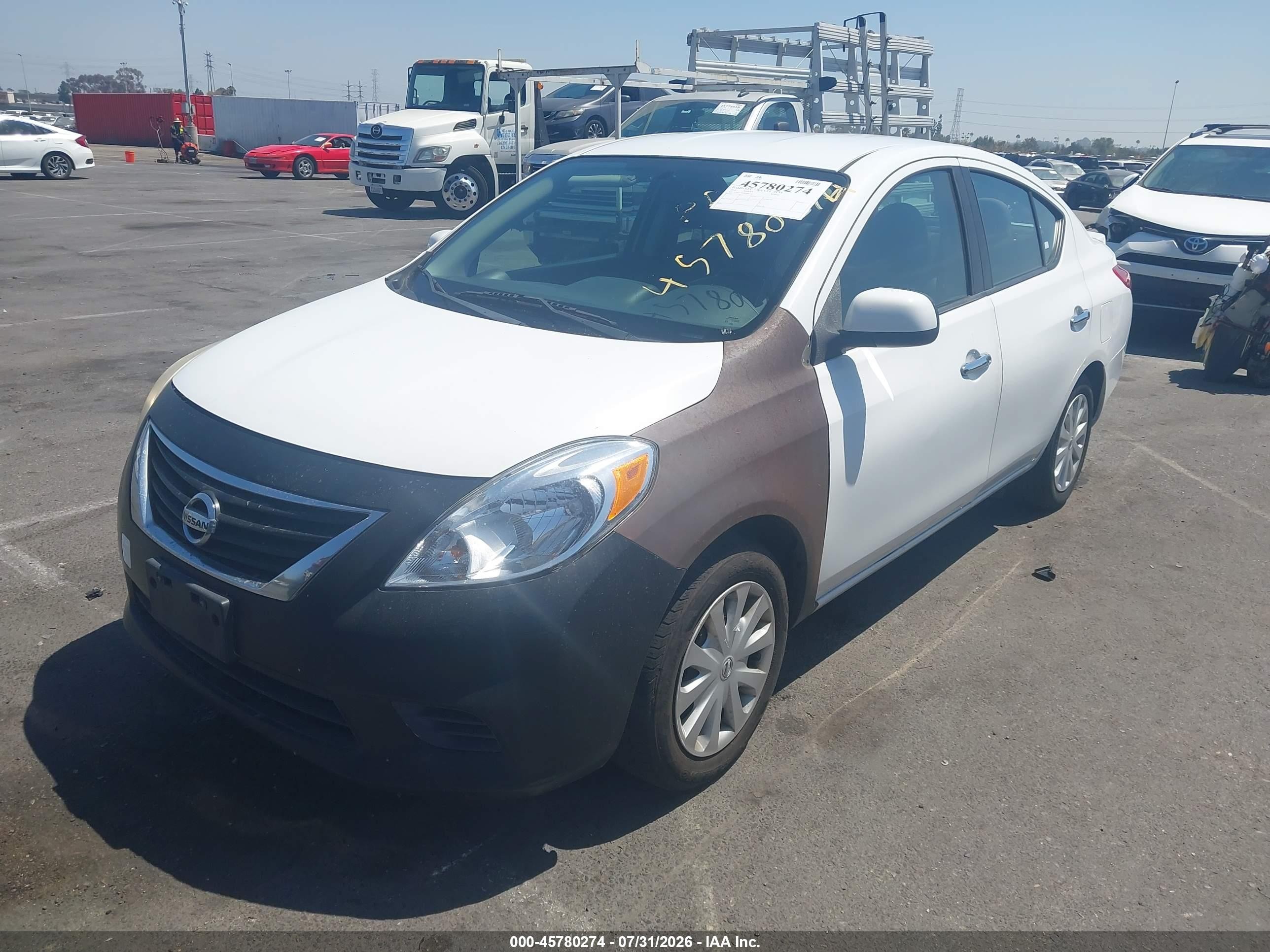 2014 Nissan Versa 1.6 Sv White vin: 3N1CN7AP3EL813316