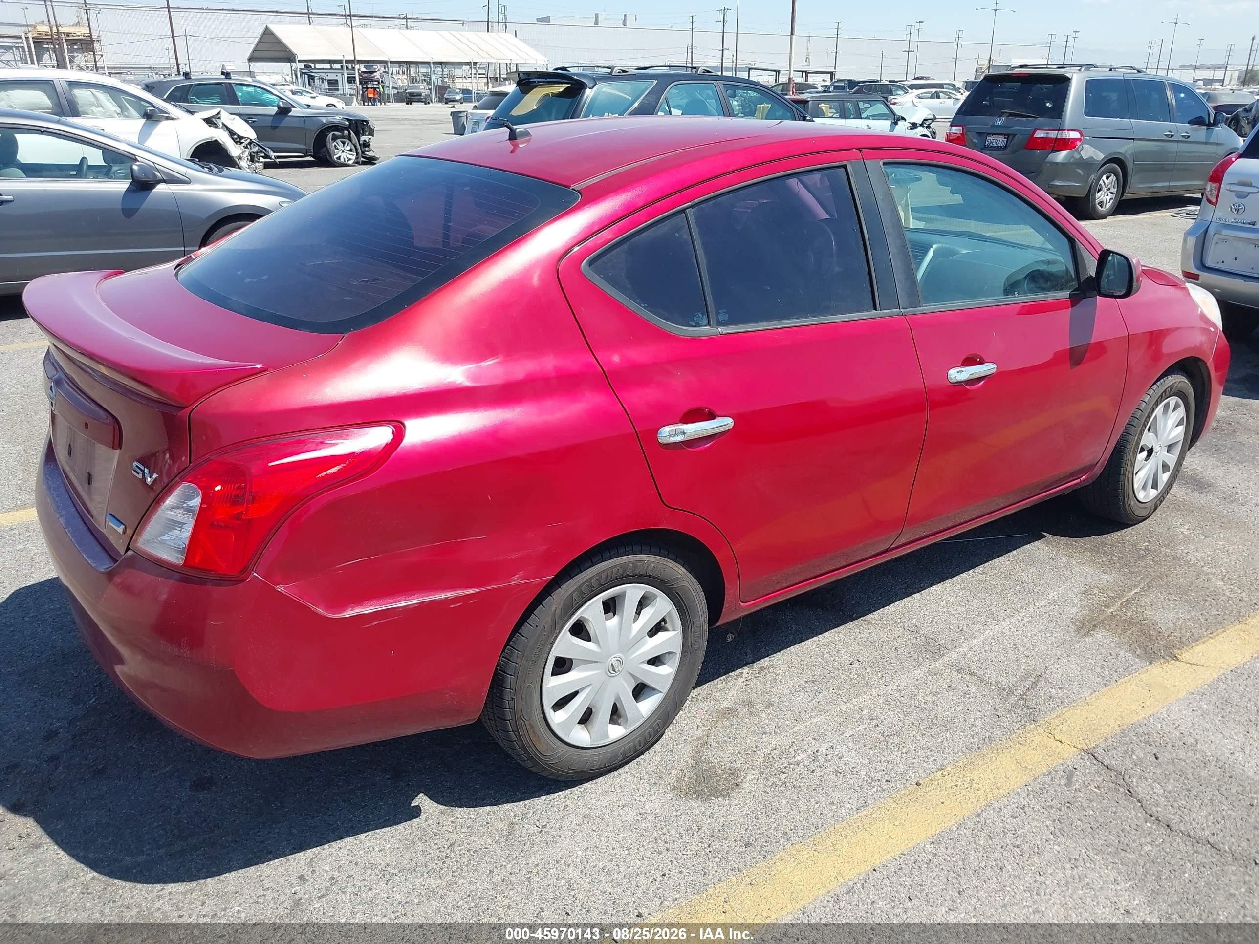 2014 Nissan Versa 1.6 Sv Red vin: 3N1CN7AP3EL835056
