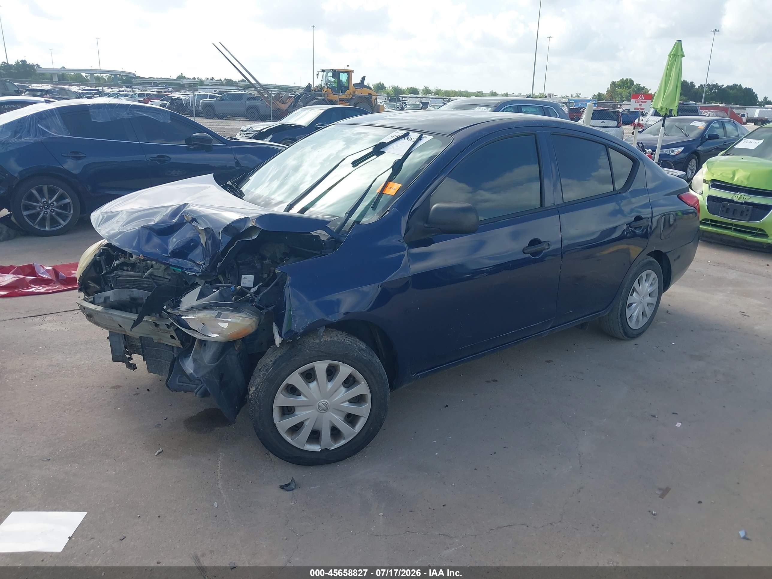 2014 Nissan Versa 1.6 S+ Blue vin: 3N1CN7AP3EL868204