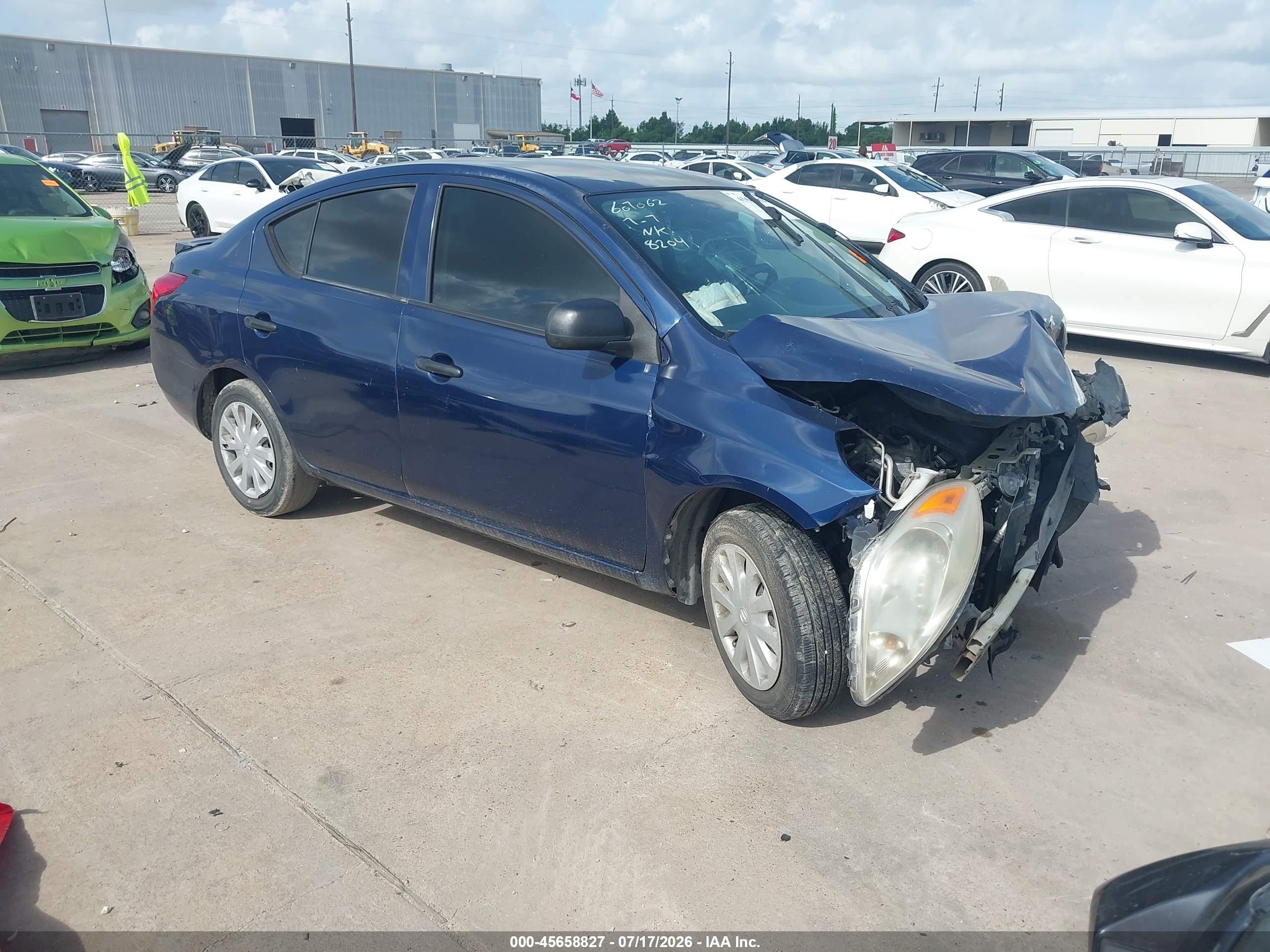 2014 Nissan Versa 1.6 S+ Blue vin: 3N1CN7AP3EL868204