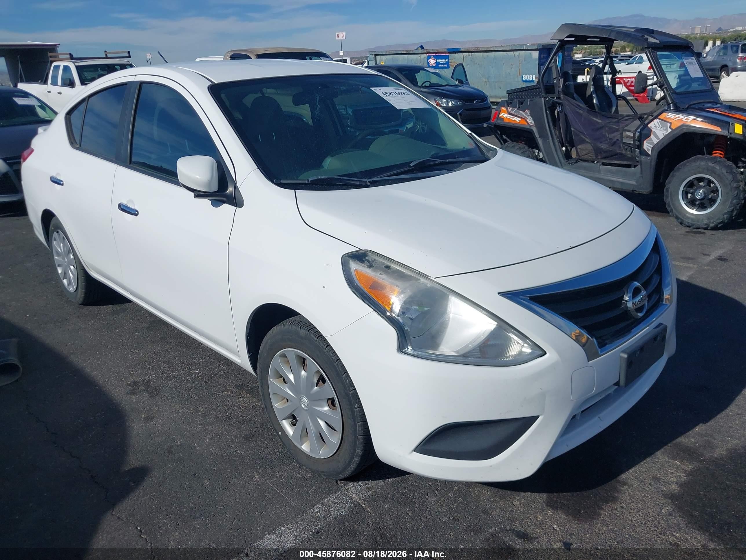 2015 Nissan Versa 1.6 S/1.6 S+/1.6 Sl/1.6 Sv White vin: 3N1CN7AP3FL827637
