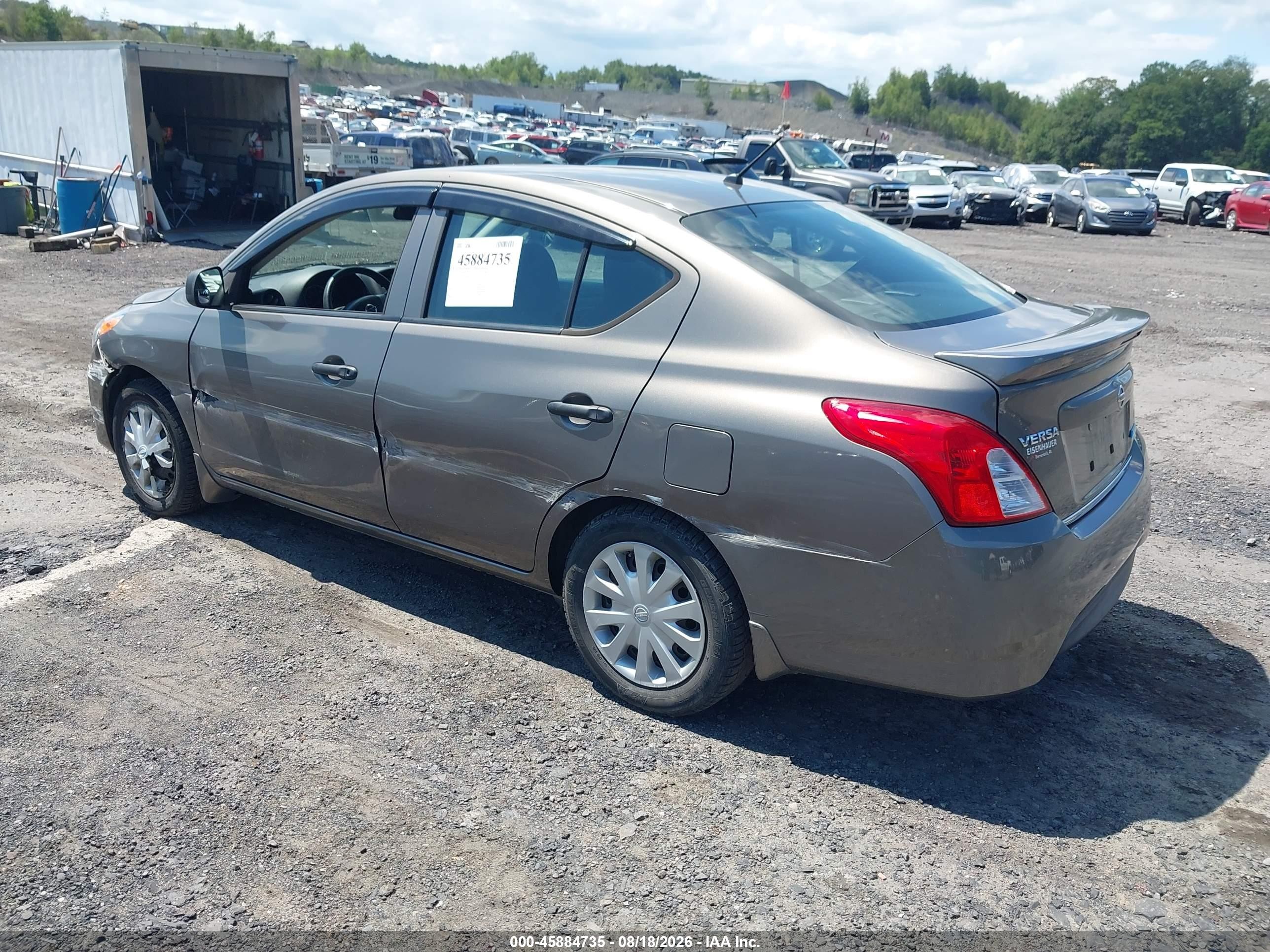 2015 Nissan Versa 1.6 S+ Серый vin: 3N1CN7AP3FL863506