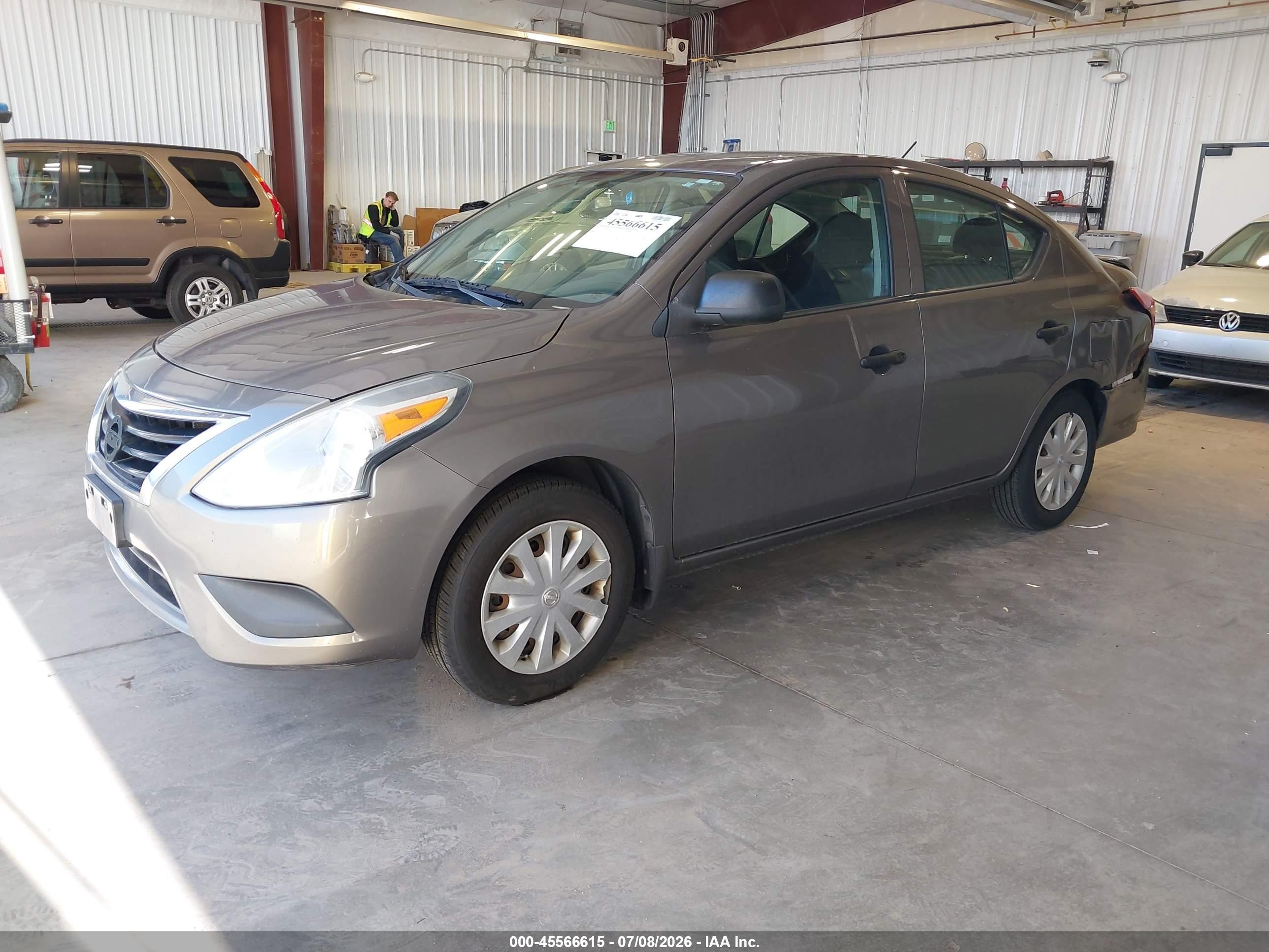 2015 Nissan Versa 1.6 S+ Gray vin: 3N1CN7AP3FL957448