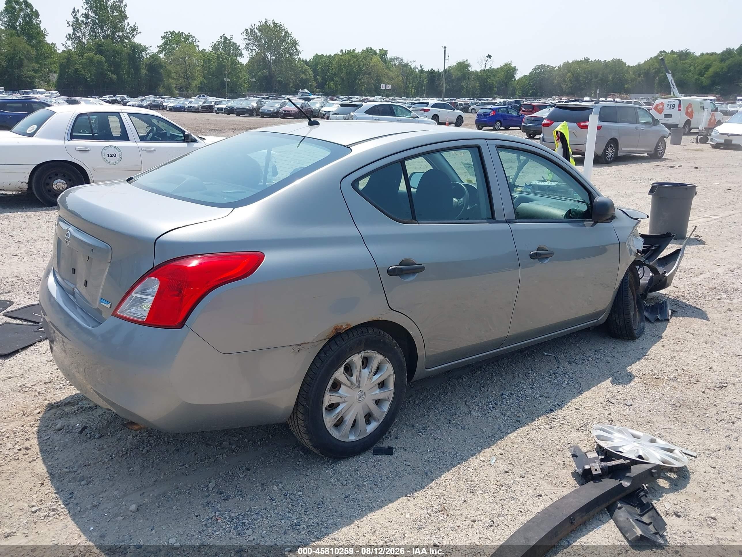 2012 Nissan Versa 1.6 S Gray vin: 3N1CN7AP4CL848444